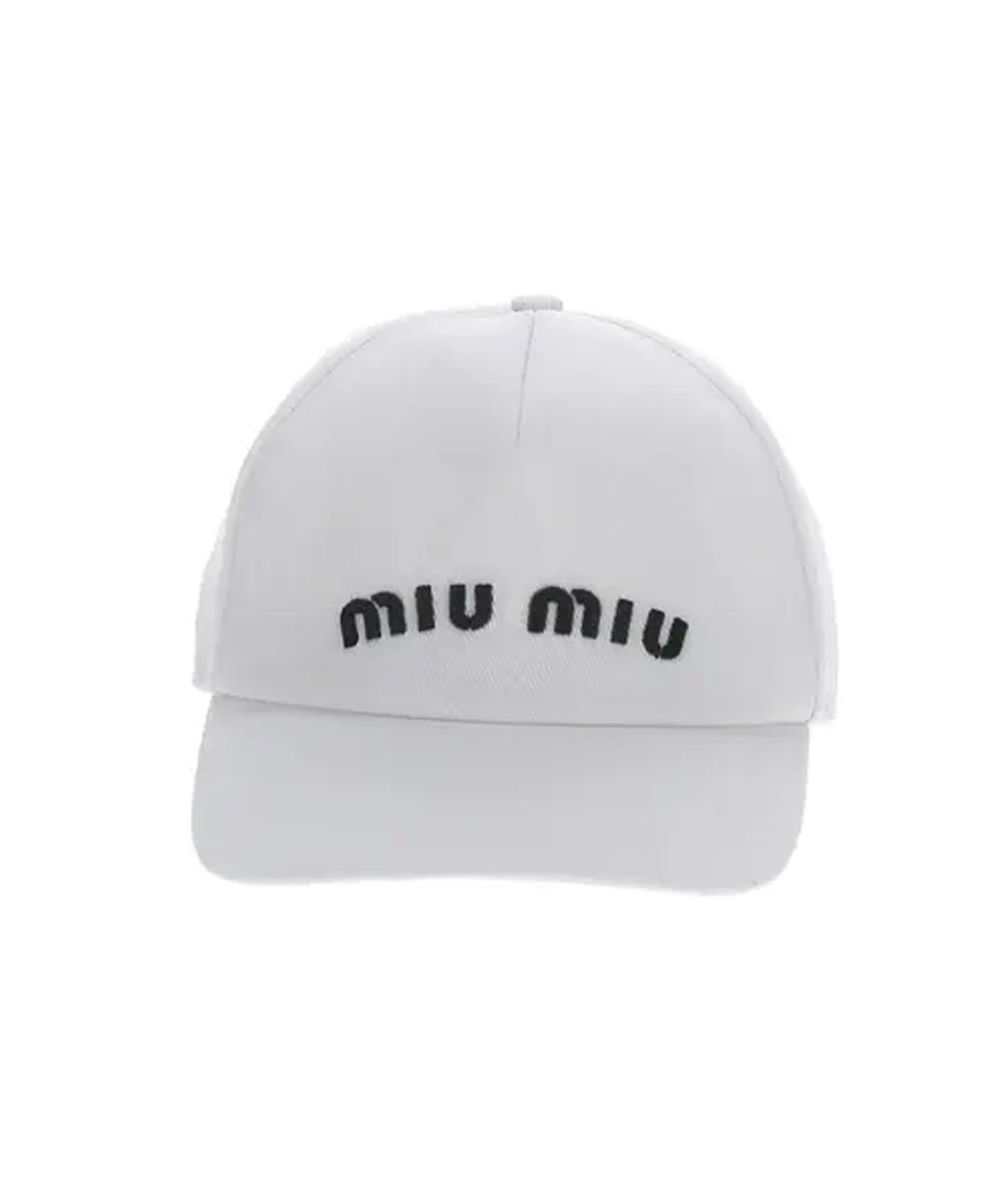 MIU MIU Белая хлопковая кепка, фото 1