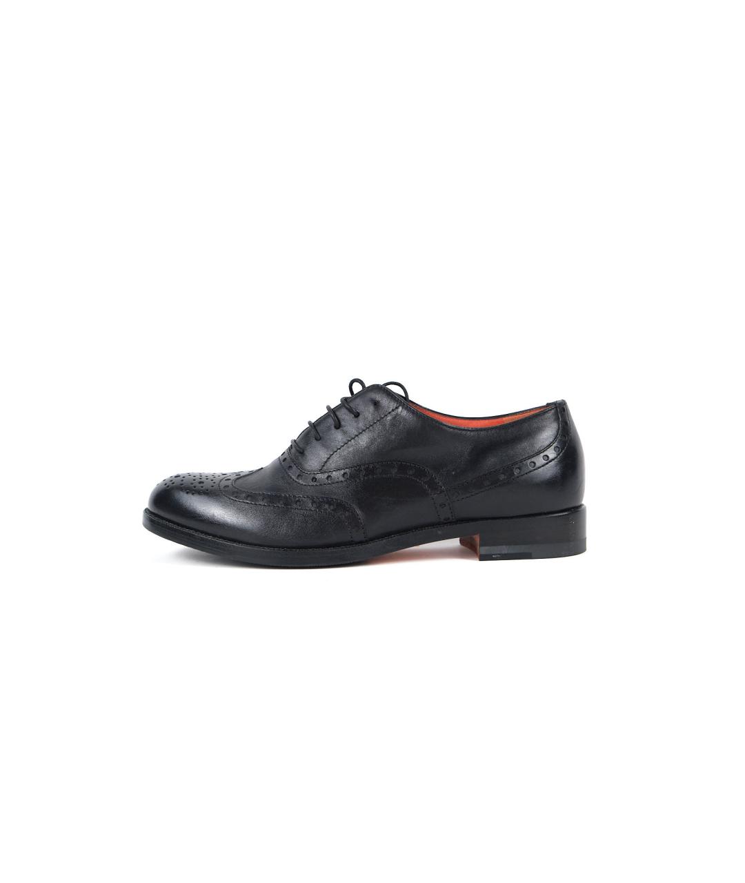 SANTONI Черные кожаные ботинки, фото 6