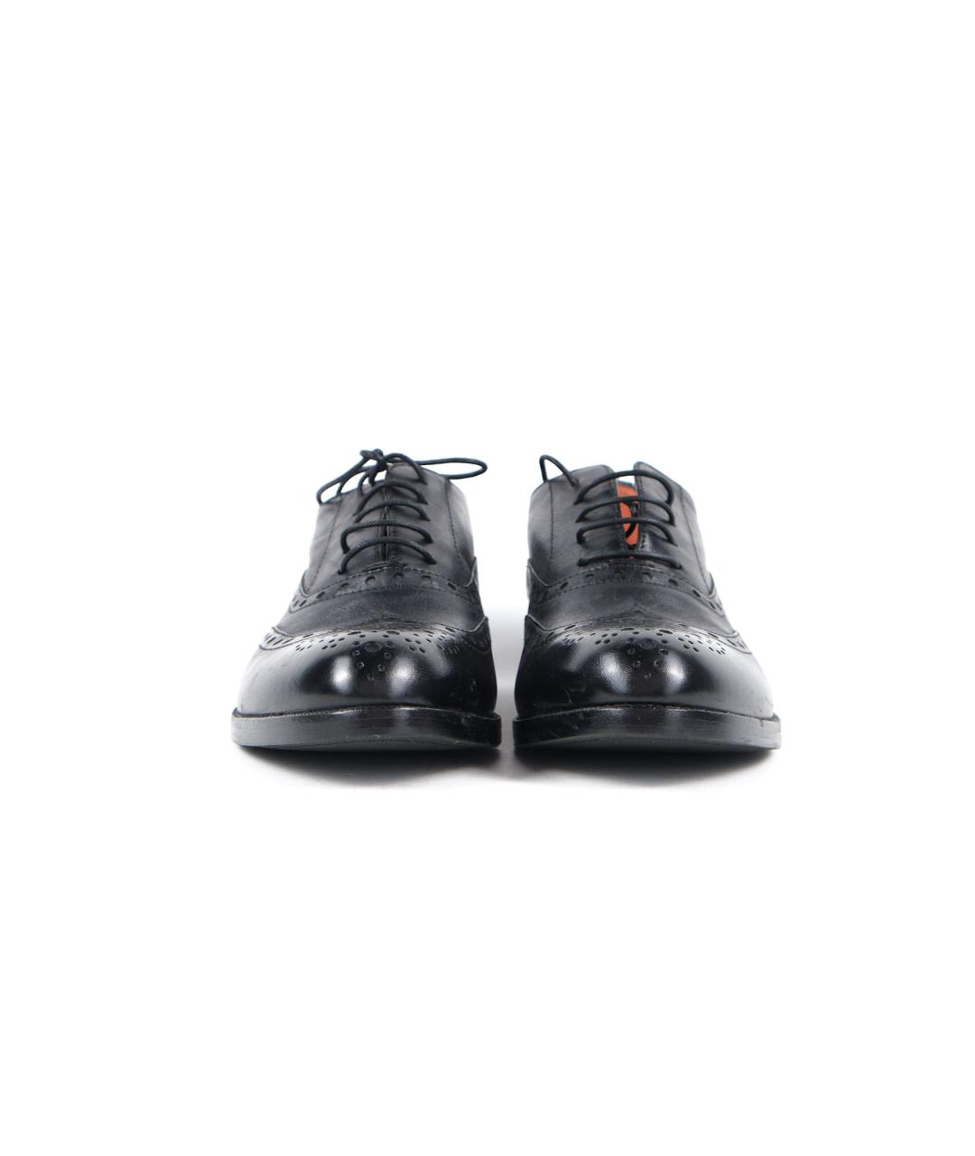 SANTONI Черные кожаные ботинки, фото 3
