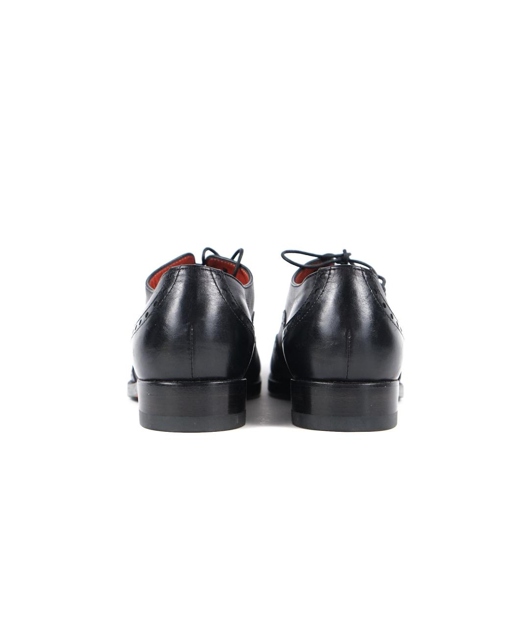 SANTONI Черные кожаные ботинки, фото 4