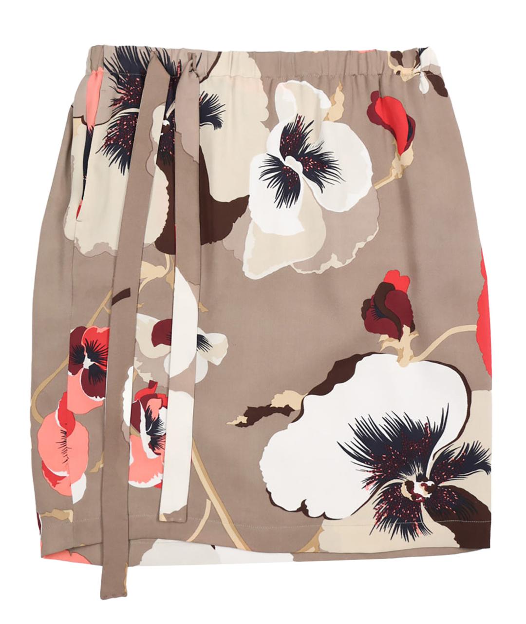 GUCCI Коричневая шелковая юбка мини, фото 1
