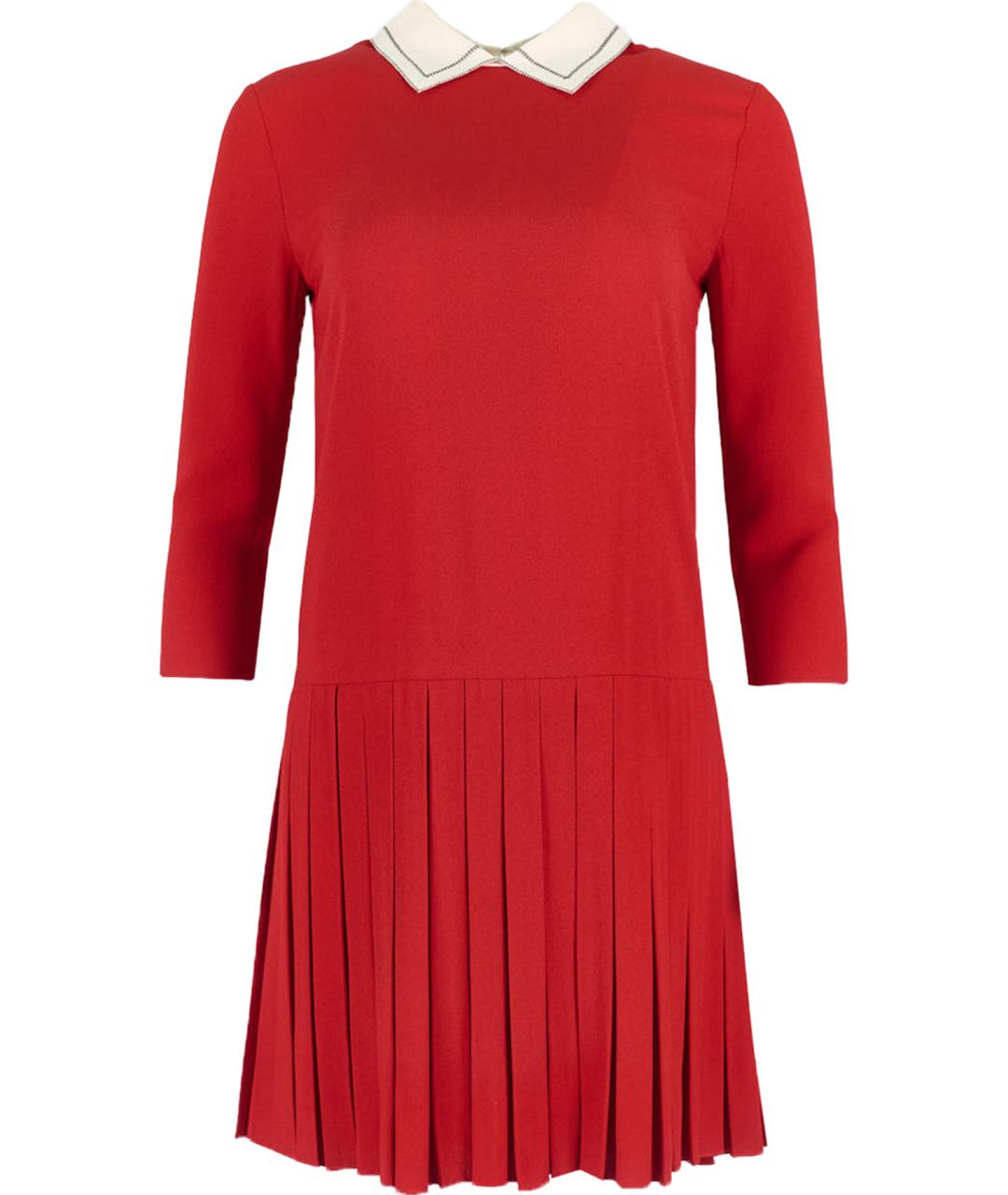 CHRISTIAN DIOR Красное ацетатное повседневное платье, фото 1