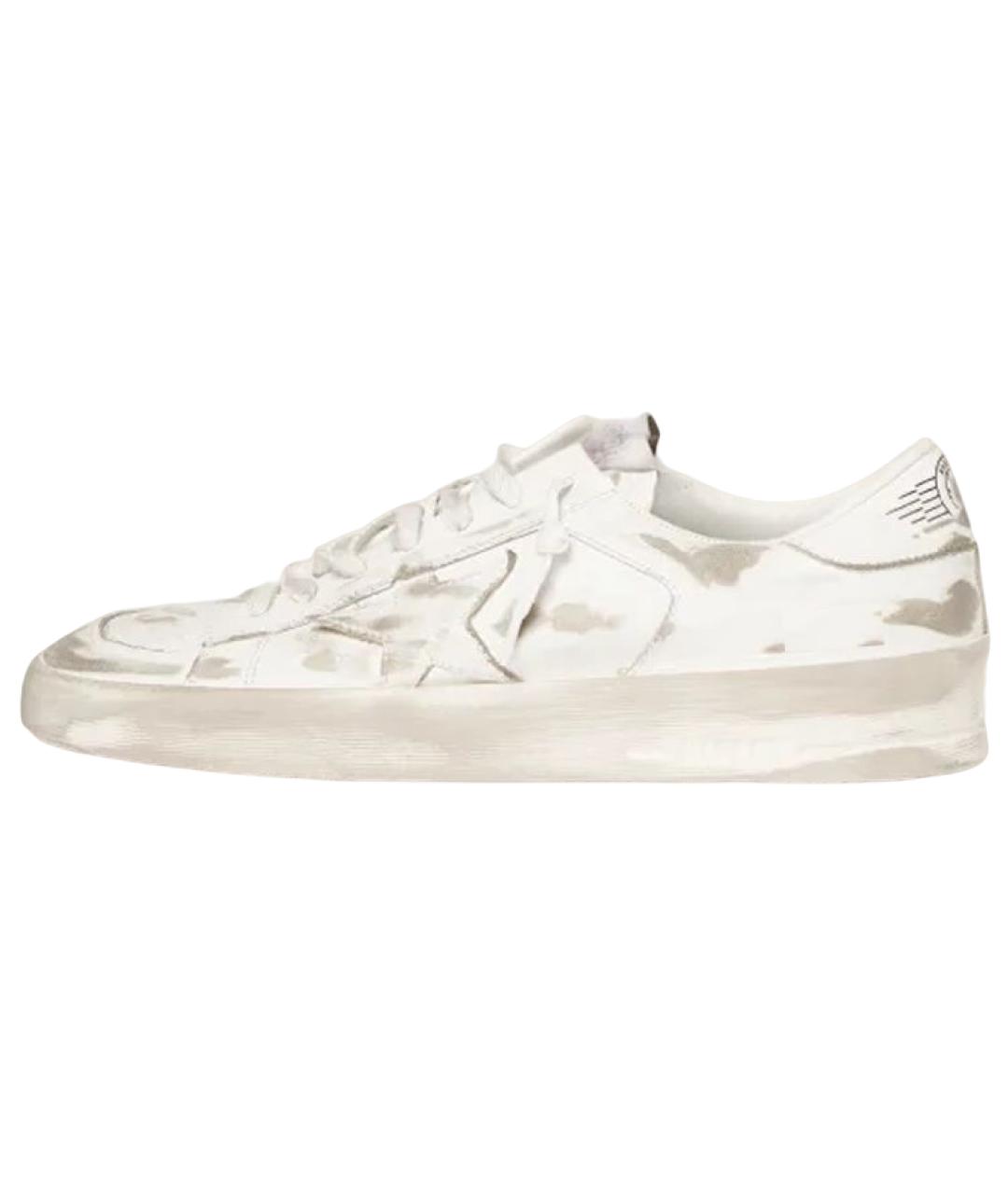 GOLDEN GOOSE DELUXE BRAND Белые кожаные низкие кроссовки / кеды, фото 2