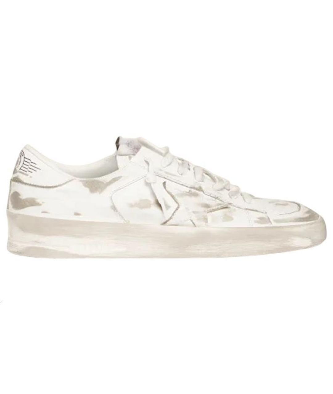 GOLDEN GOOSE DELUXE BRAND Белые кожаные низкие кроссовки / кеды, фото 1