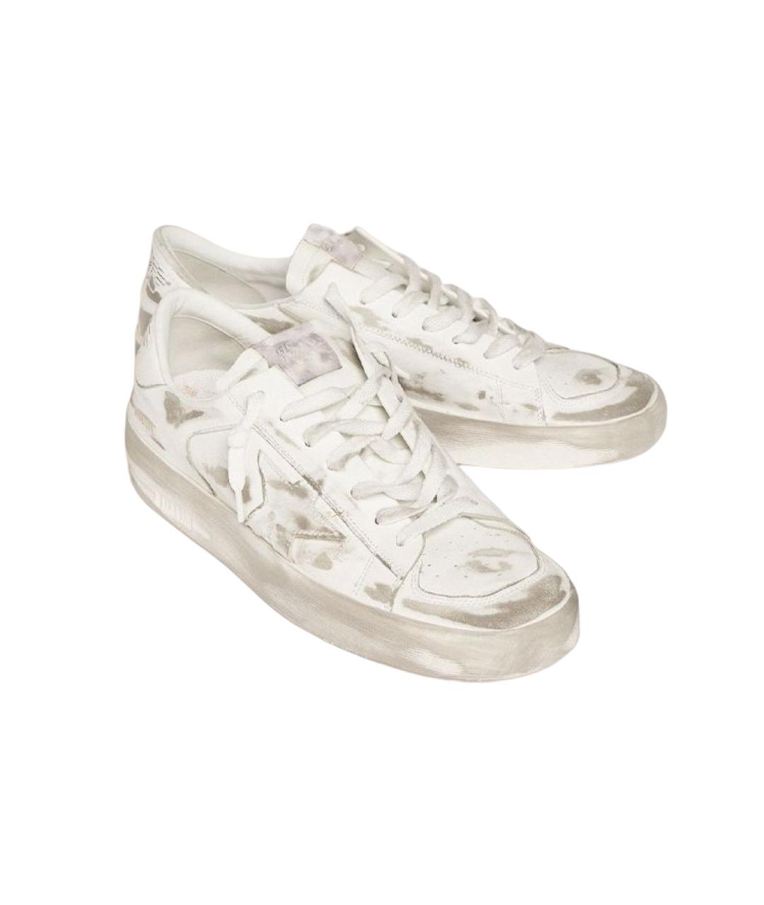 GOLDEN GOOSE DELUXE BRAND Белые кожаные низкие кроссовки / кеды, фото 3