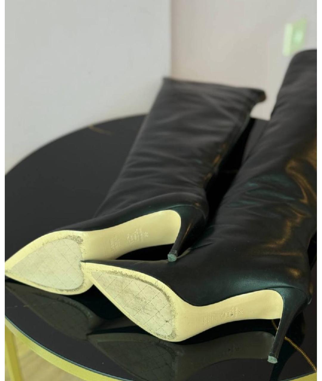 SAINT LOUIS Черные кожаные ботфорты, фото 5