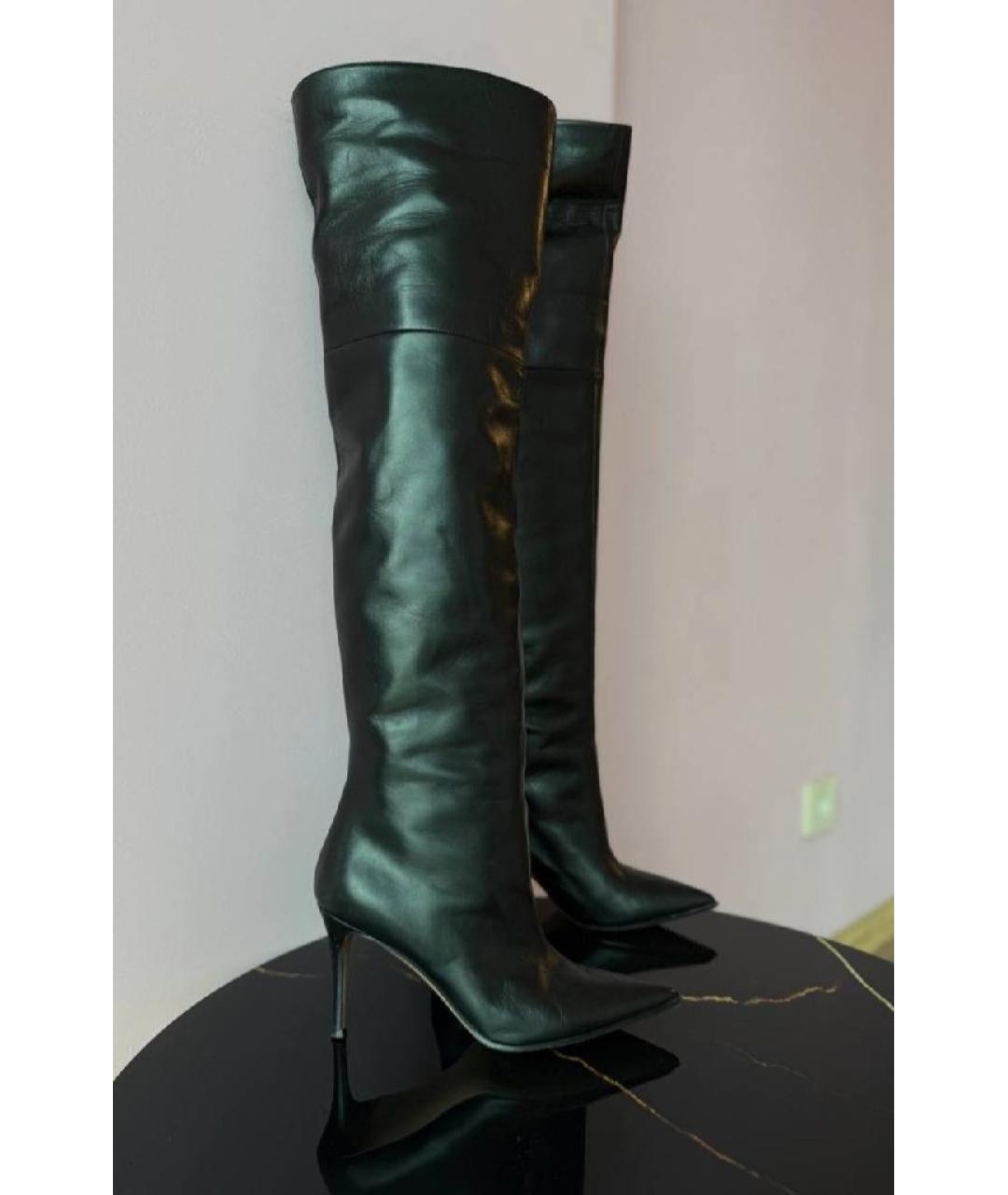 SAINT LOUIS Черные кожаные ботфорты, фото 8