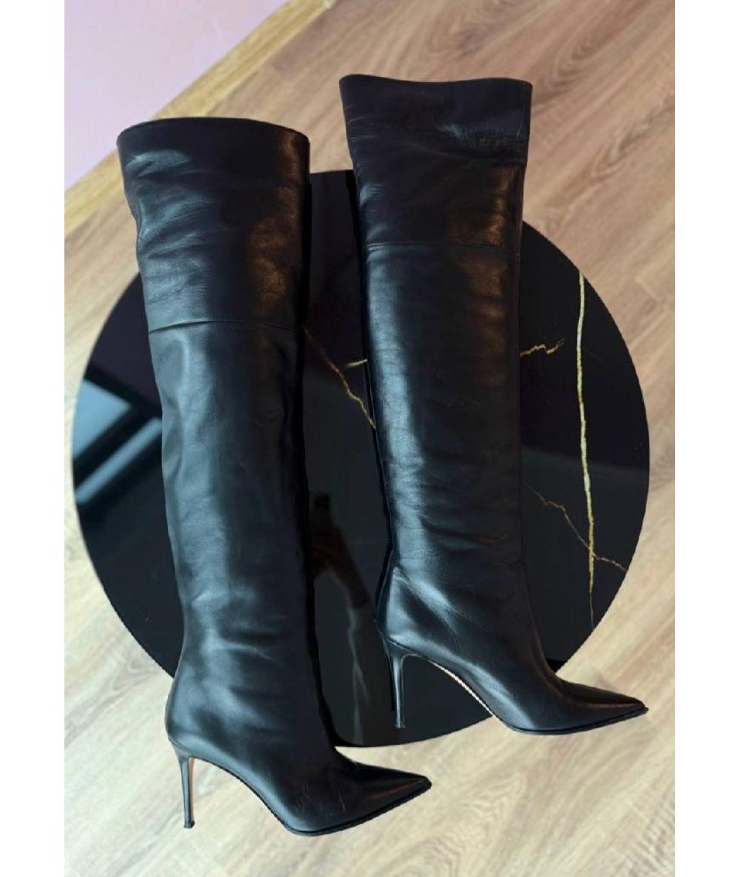 SAINT LOUIS Черные кожаные ботфорты, фото 2