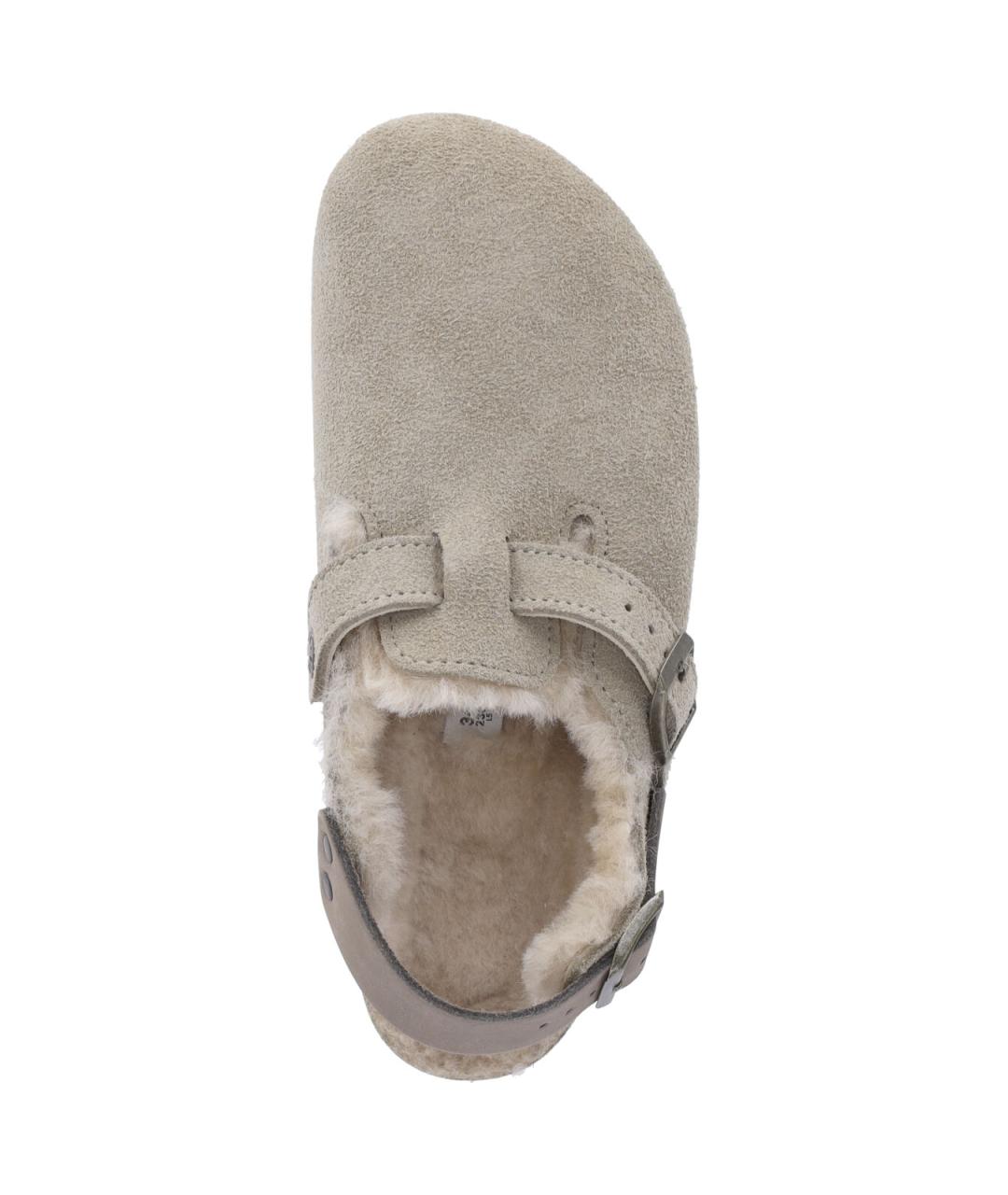 BIRKENSTOCK Бежевые нубуковые сабо, фото 5