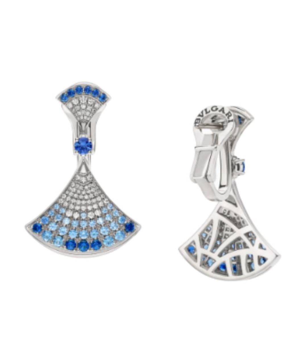 BVLGARI Синие серьги из белого золота, фото 3
