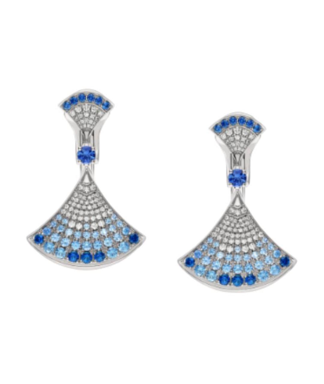 BVLGARI Синие серьги из белого золота, фото 1