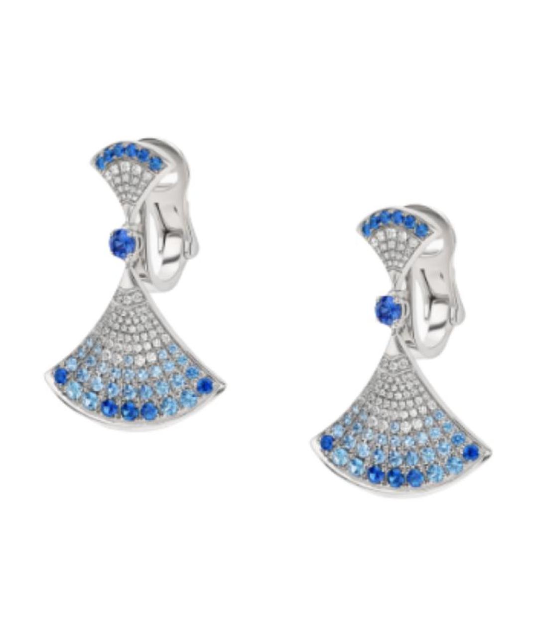 BVLGARI Синие серьги из белого золота, фото 2