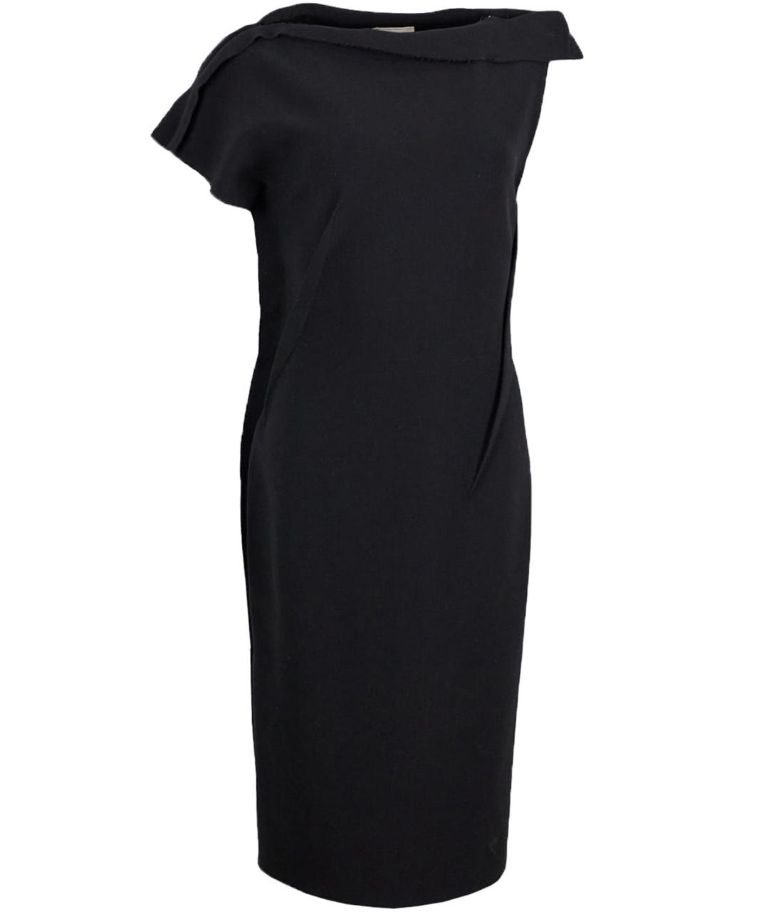 LANVIN Черное шерстяное коктейльное платье, фото 1