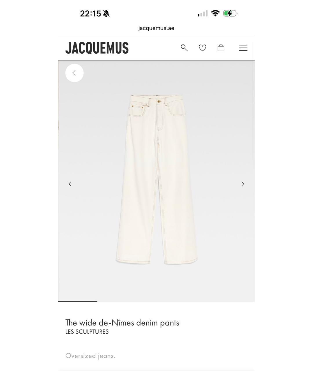JACQUEMUS Белые хлопковые прямые джинсы, фото 8