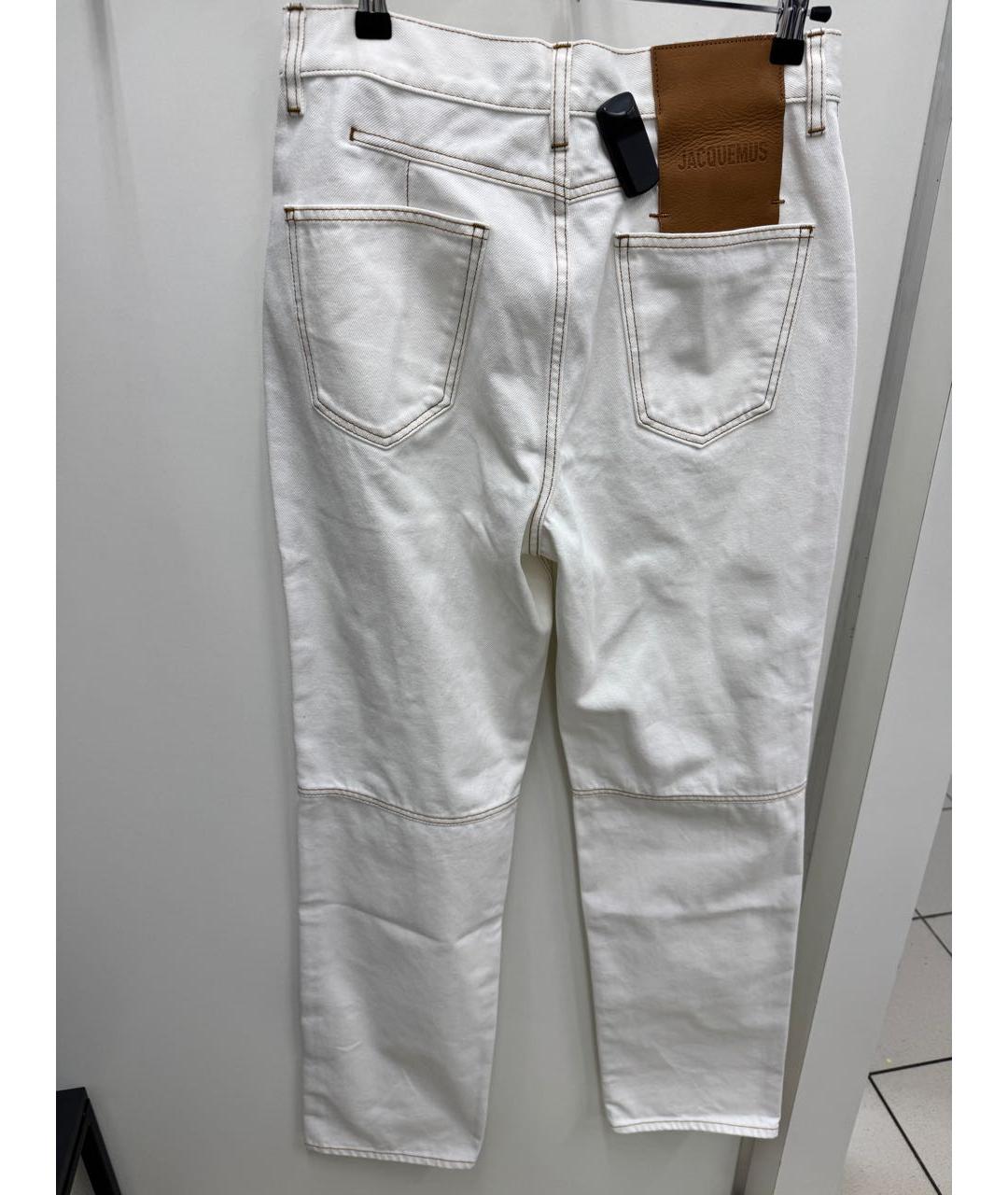 JACQUEMUS Белые хлопковые прямые джинсы, фото 5