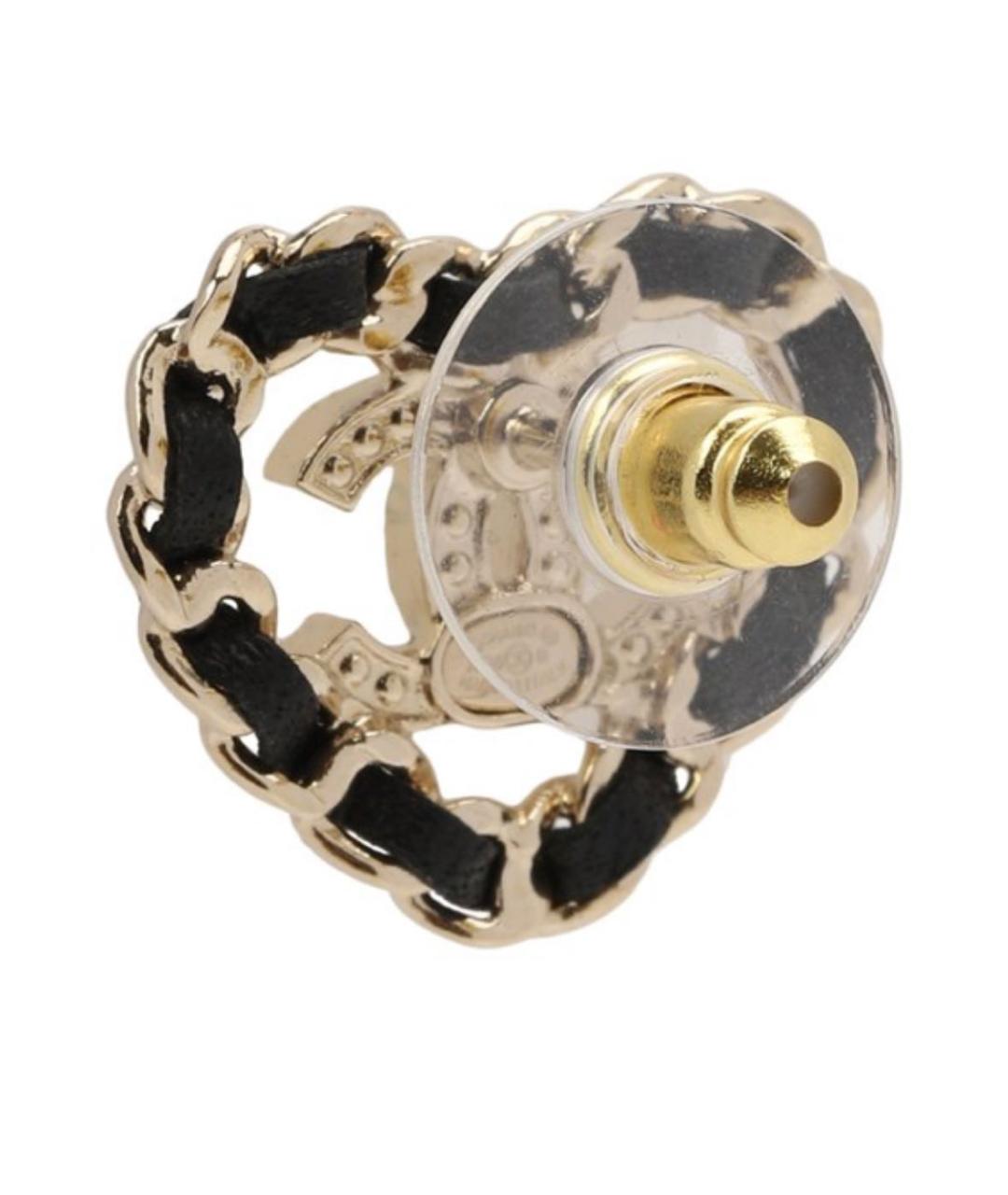 CHANEL Золотые металлические серьги, фото 3