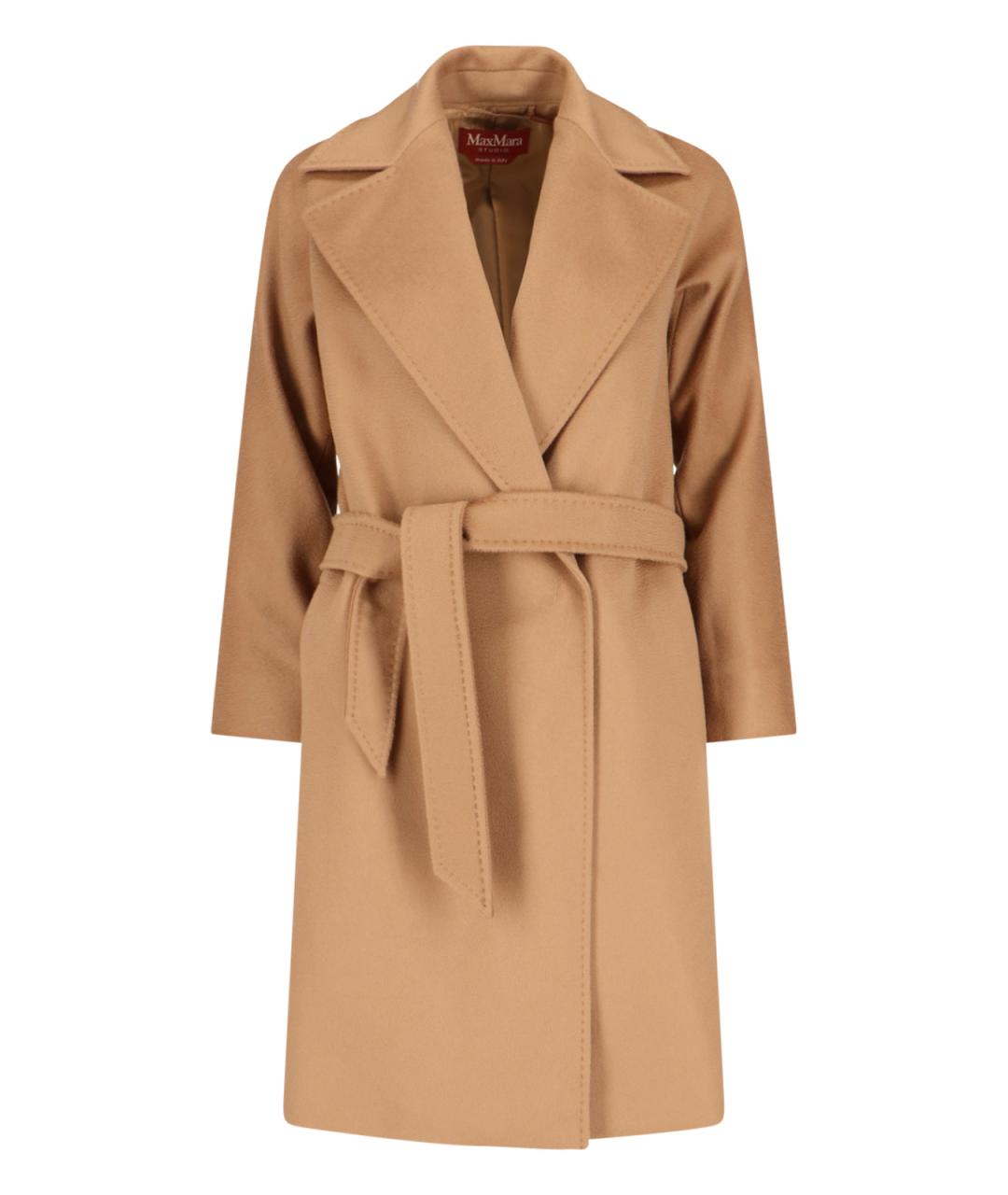 MAX MARA Бежевое шерстяное пальто, фото 3