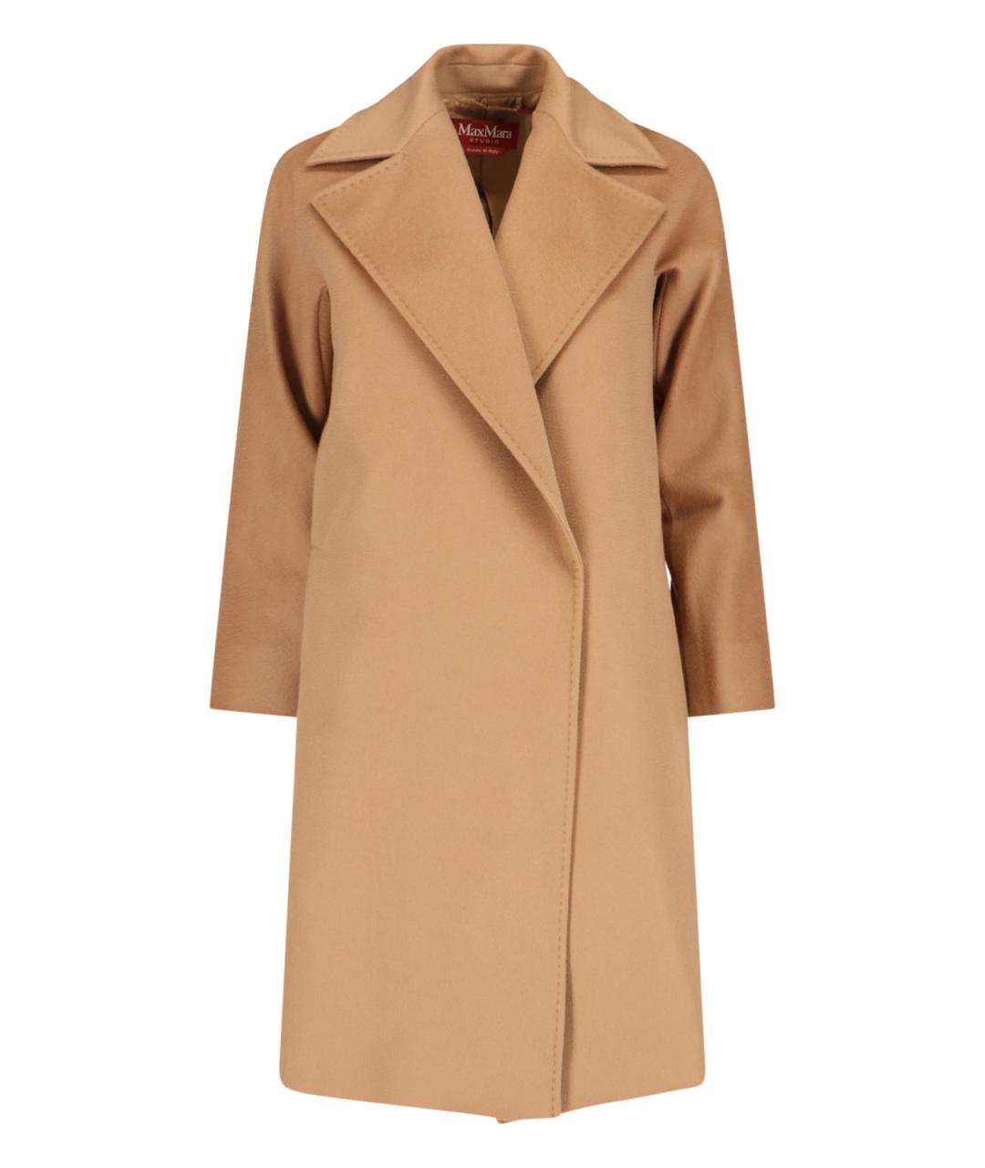 MAX MARA Бежевое шерстяное пальто, фото 1