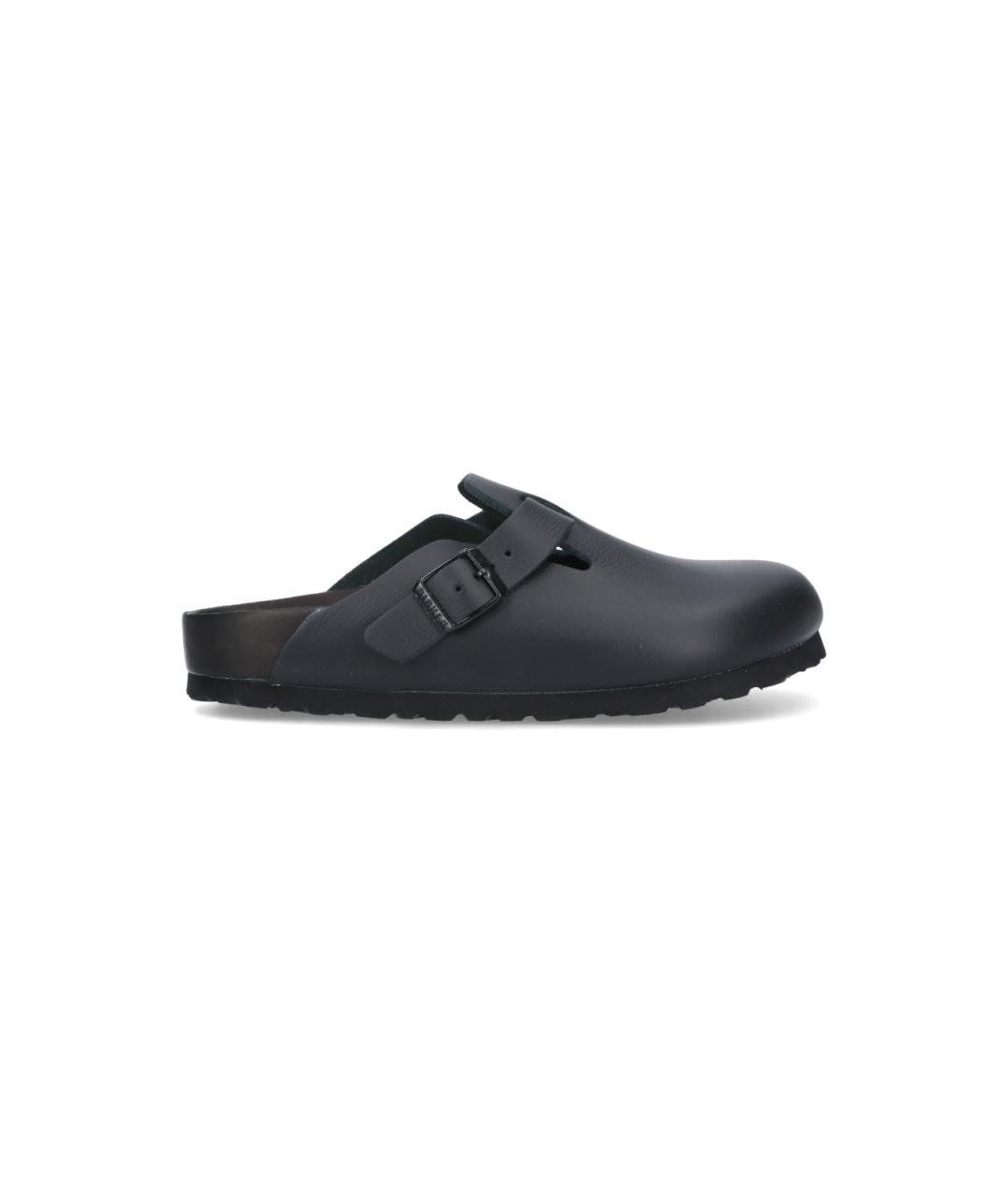 BIRKENSTOCK Черные кожаные сабо, фото 1