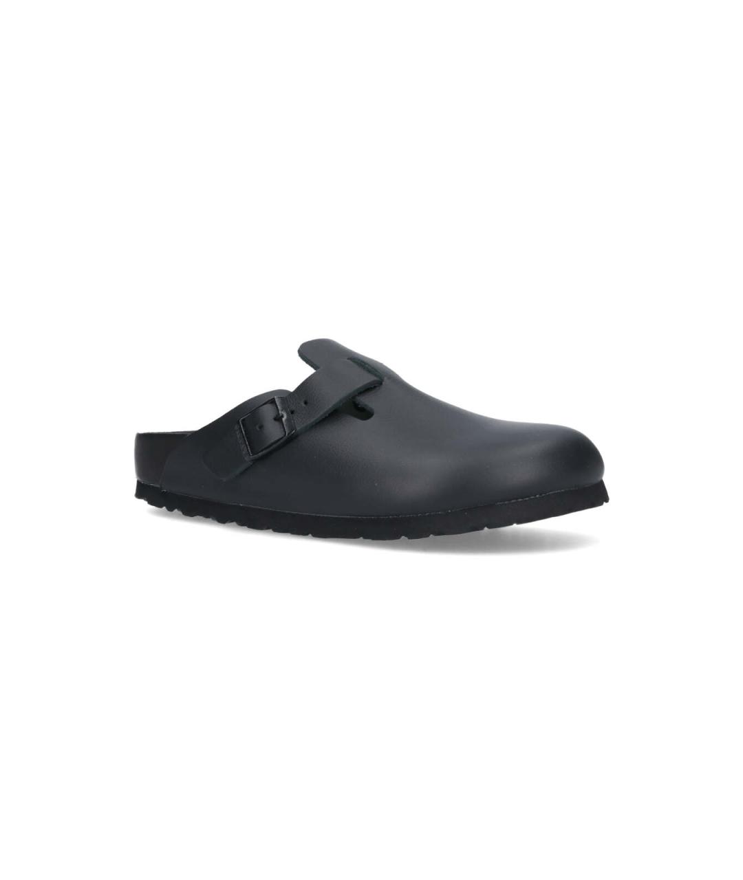 BIRKENSTOCK Черные кожаные сабо, фото 2
