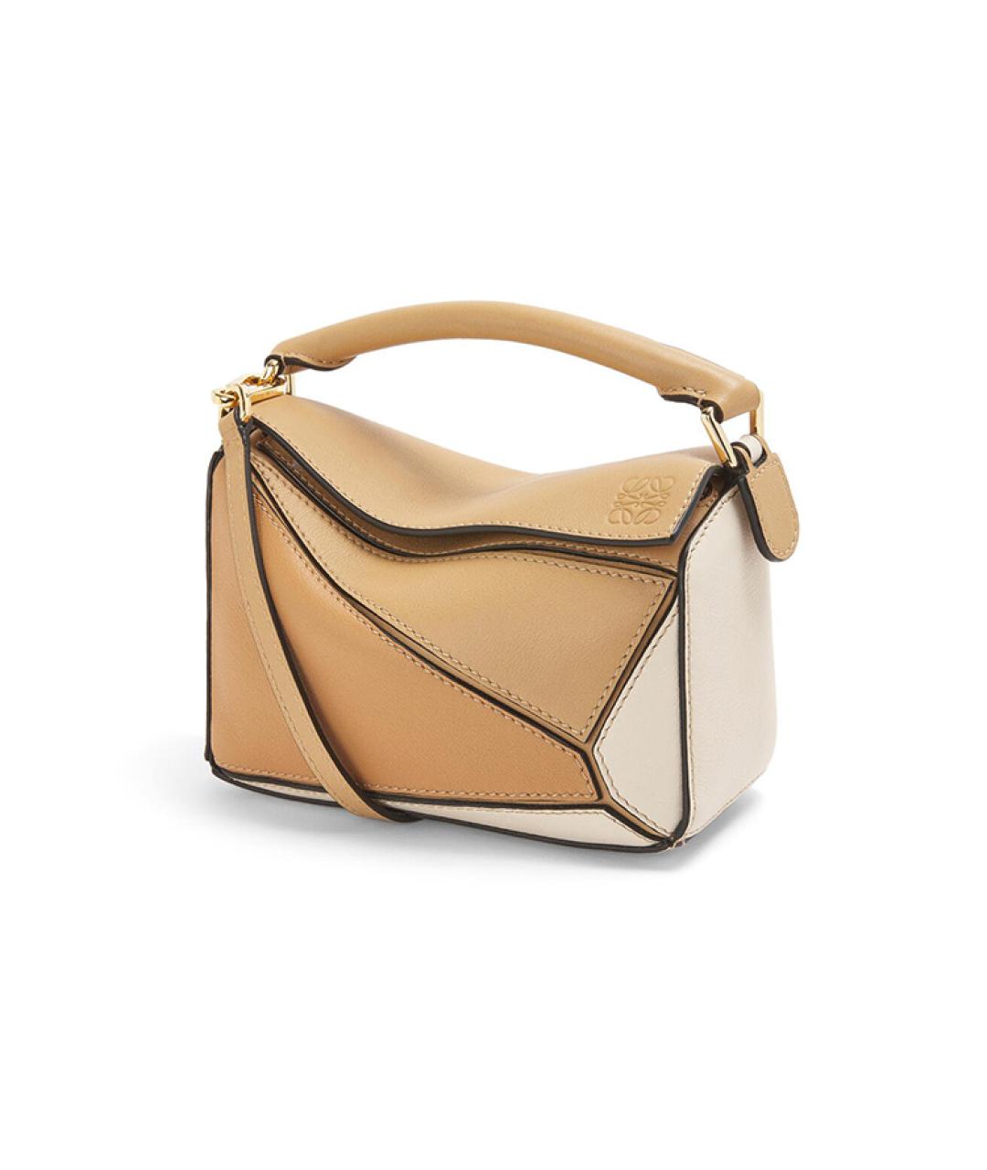 LOEWE Бежевая кожаная сумка через плечо, фото 2