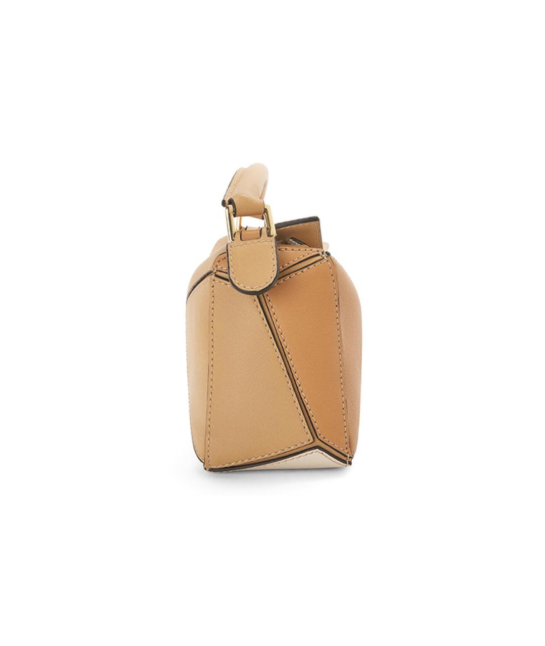 LOEWE Бежевая кожаная сумка через плечо, фото 3