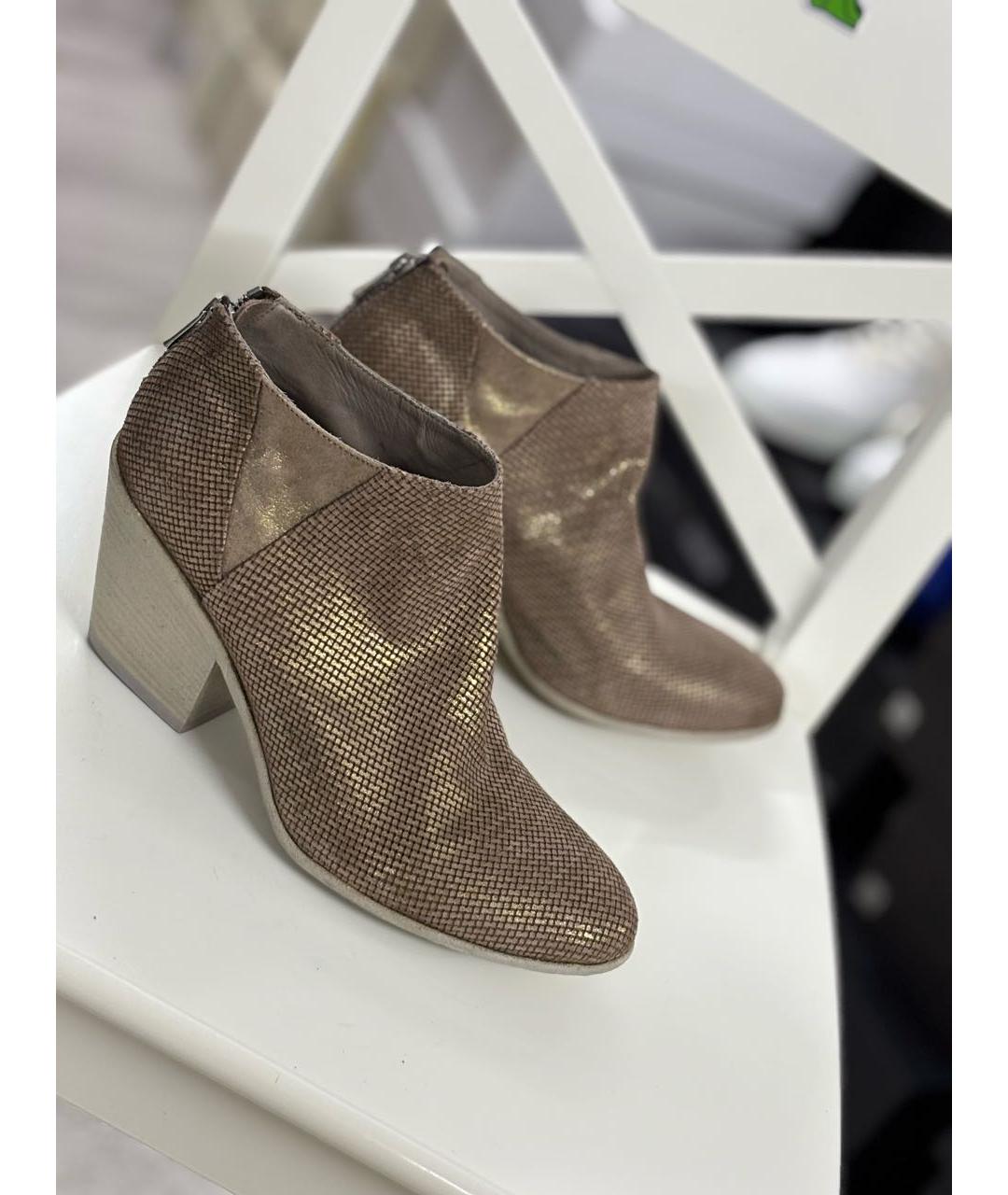 OFFICINE CREATIVE Золотые кожаные туфли, фото 2