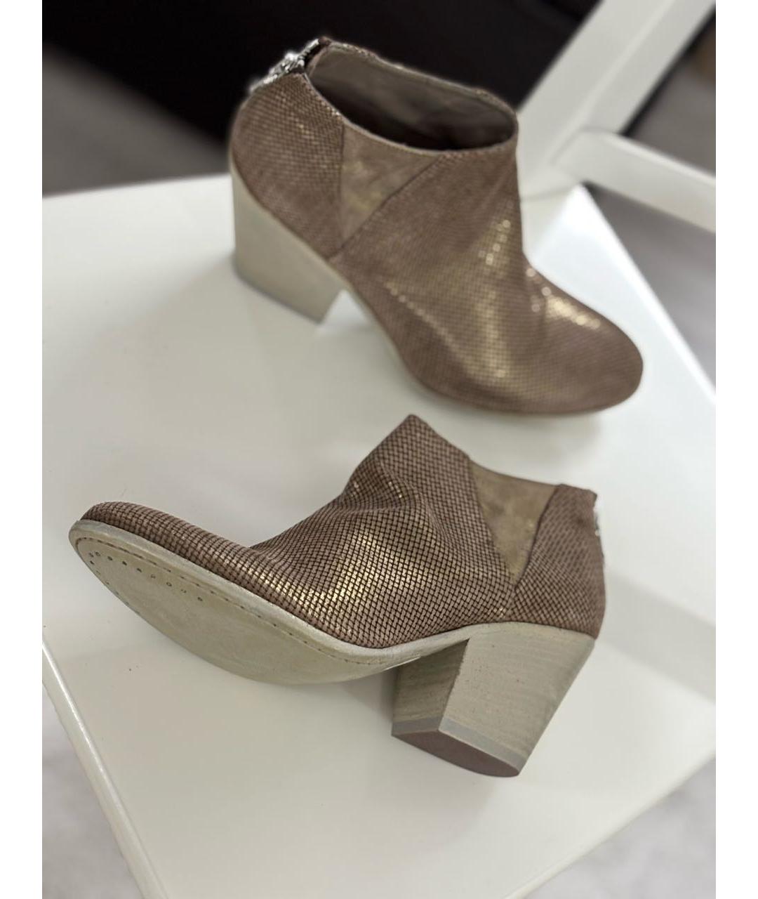 OFFICINE CREATIVE Золотые кожаные туфли, фото 9