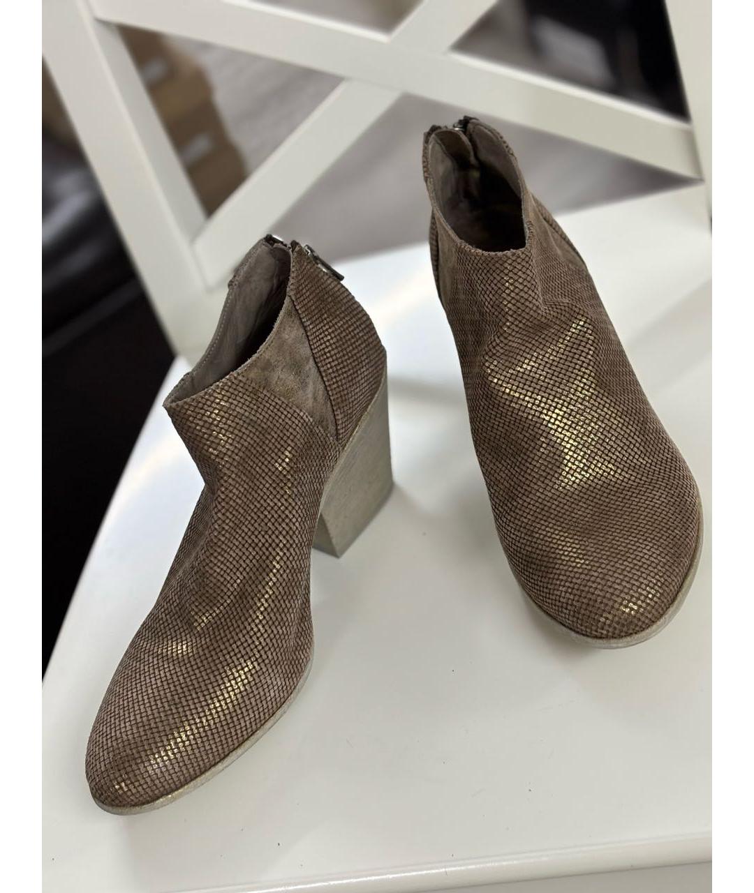 OFFICINE CREATIVE Золотые кожаные туфли, фото 6
