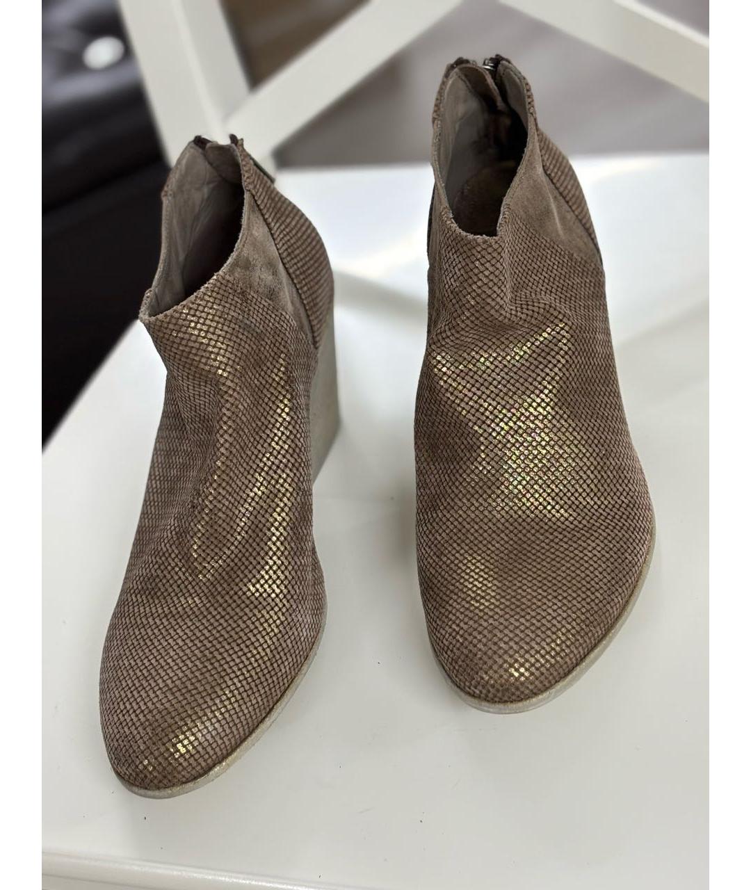 OFFICINE CREATIVE Золотые кожаные туфли, фото 3