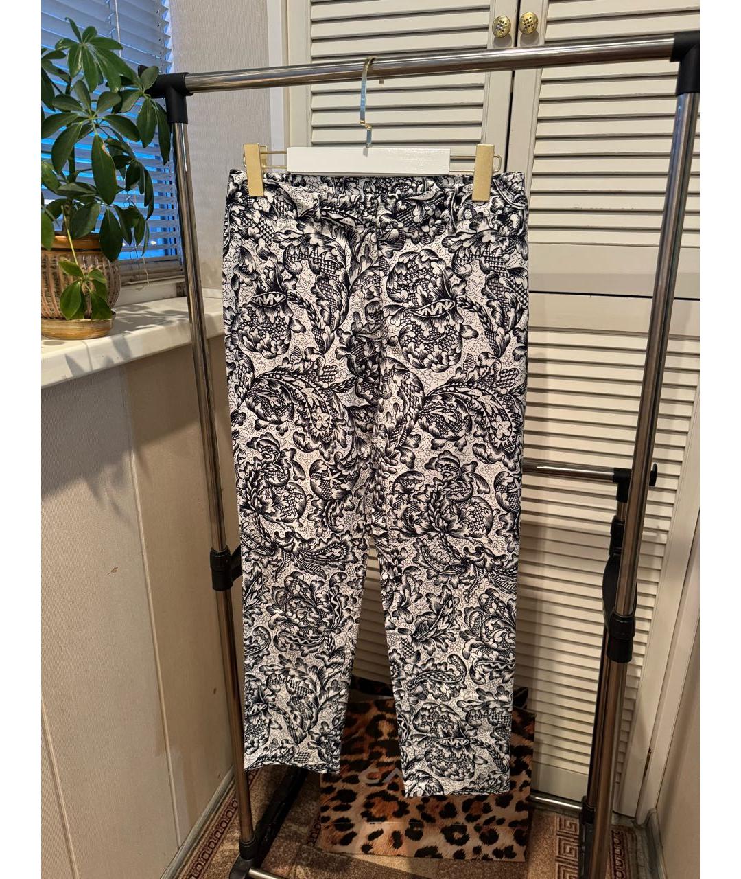 WEEKEND MAX MARA Белые хлопковые прямые брюки, фото 2