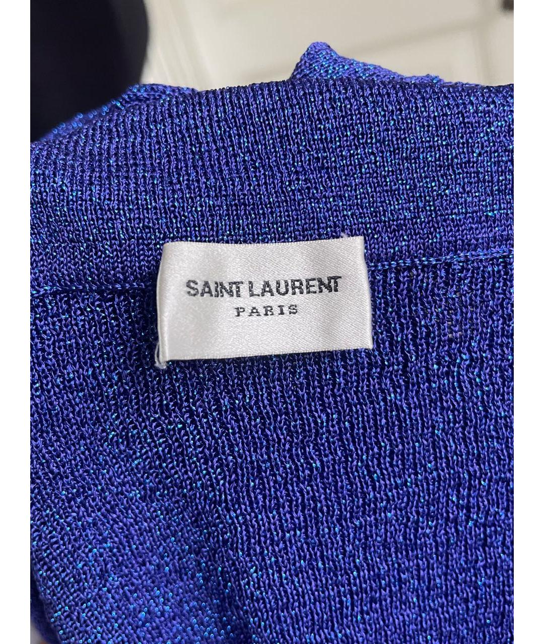 SAINT LAURENT Синяя вискозная водолазка, фото 7