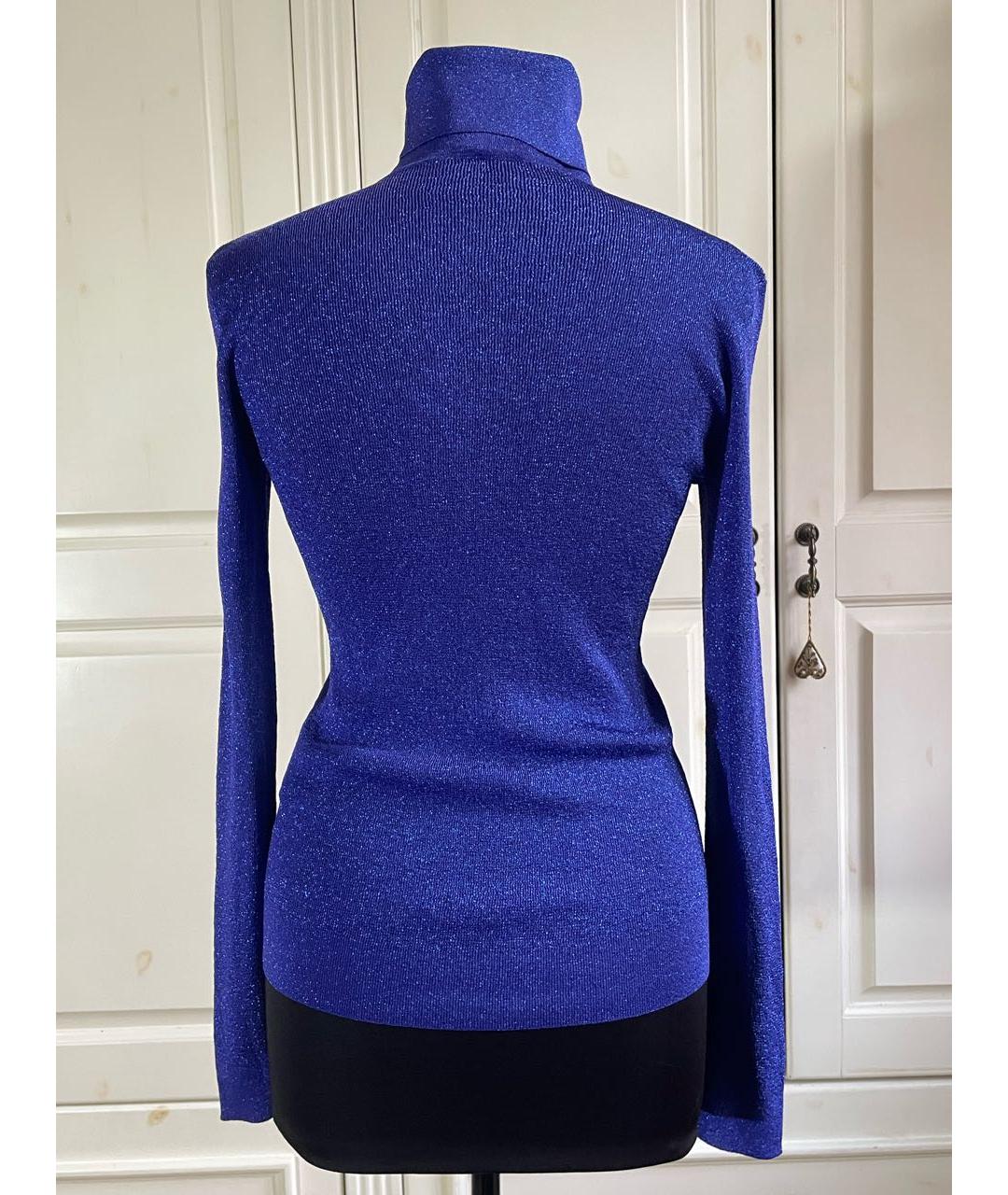 SAINT LAURENT Синяя вискозная водолазка, фото 4