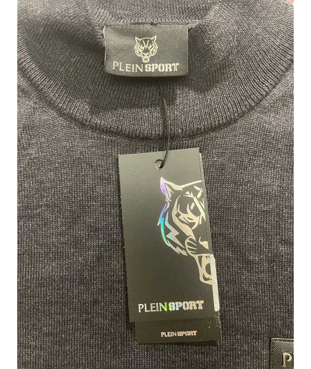 PLEIN SPORT Черный шерстяной джемпер / свитер, фото 3