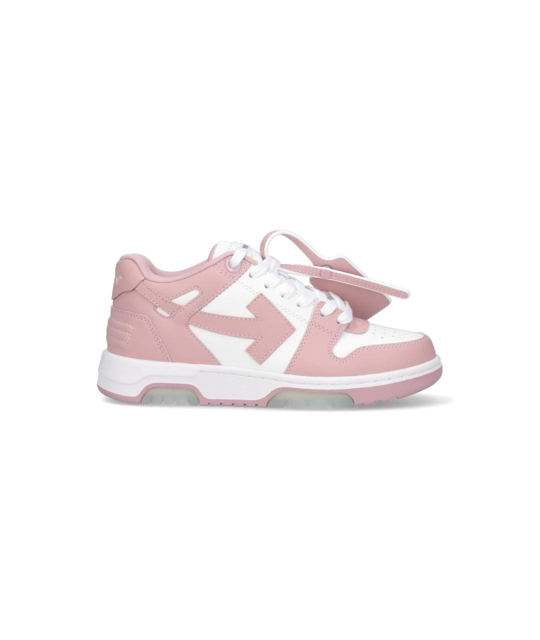 OFF-WHITE Розовые кожаные кеды, фото 1
