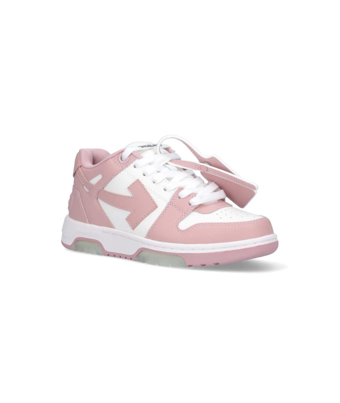 OFF-WHITE Розовые кожаные кеды, фото 2