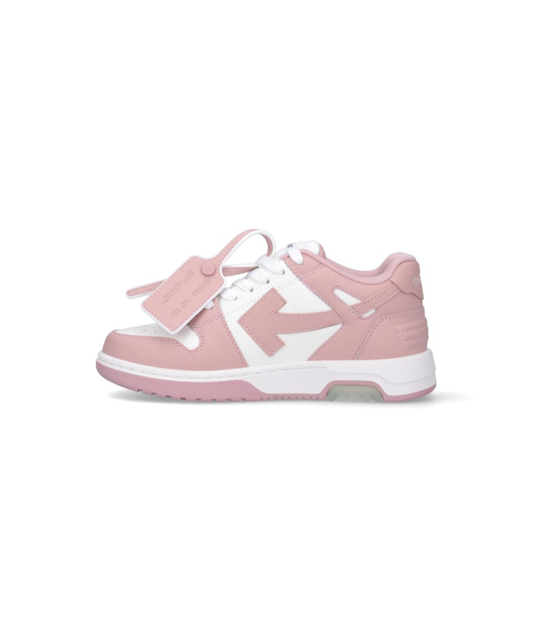 OFF-WHITE Розовые кожаные кеды, фото 3