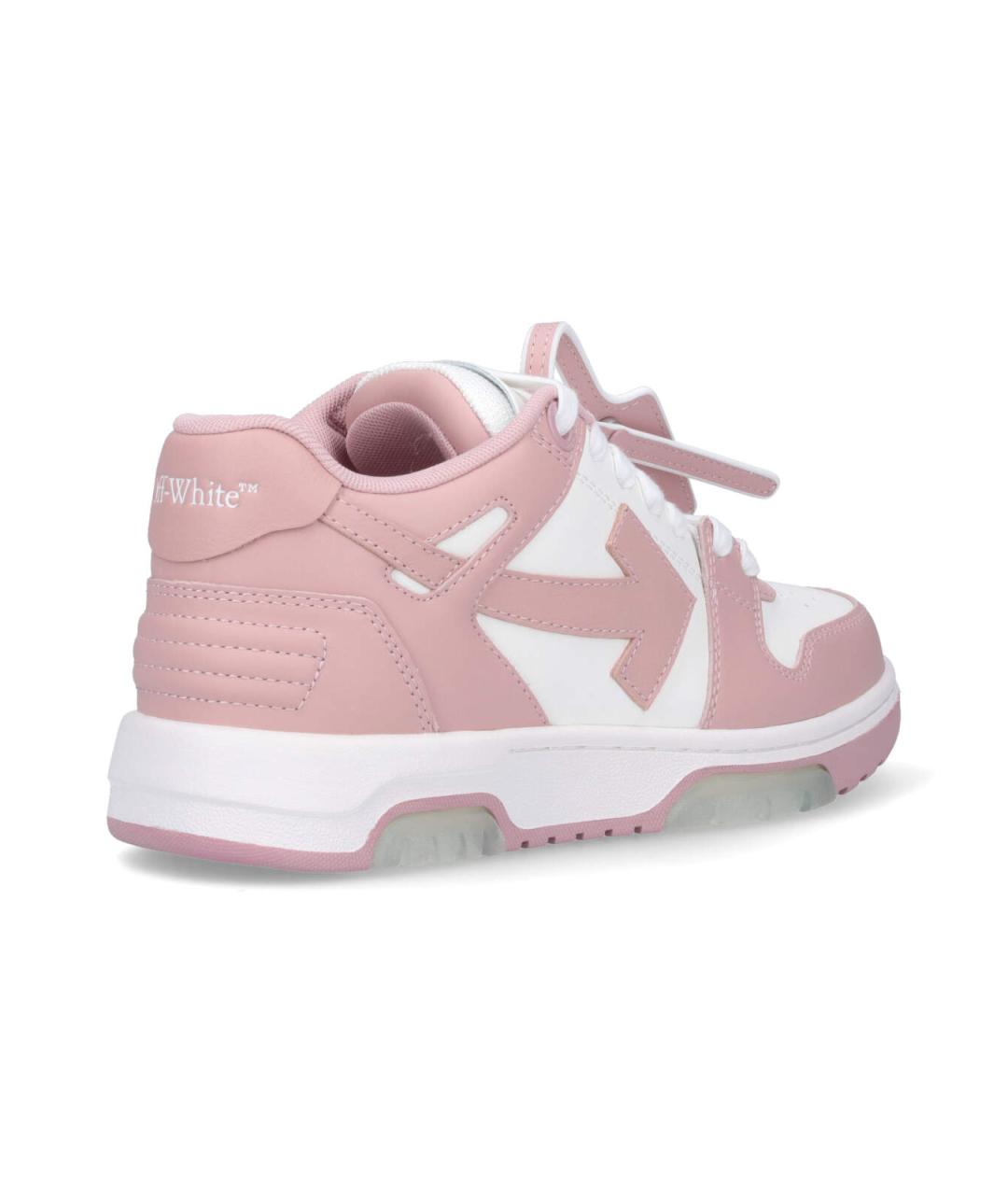 OFF-WHITE Розовые кожаные кеды, фото 4