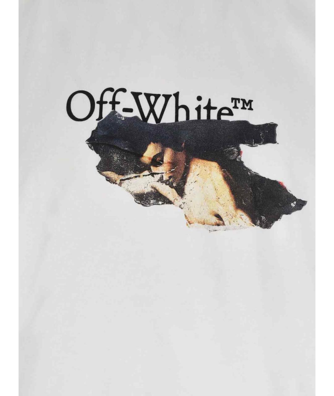 OFF-WHITE Белая хлопковая футболка, фото 3
