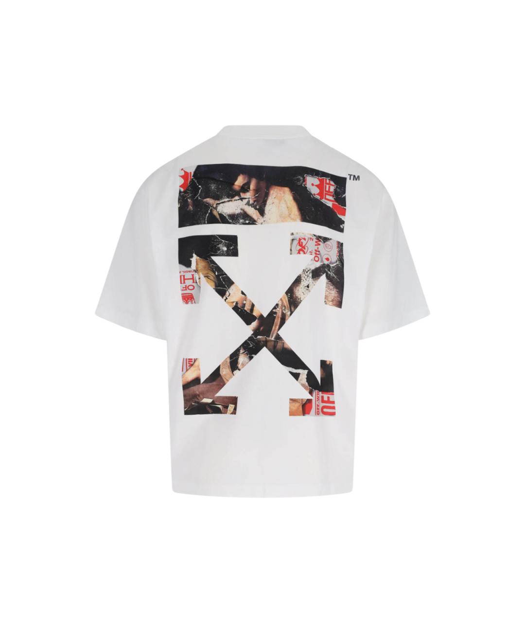 OFF-WHITE Белая хлопковая футболка, фото 2