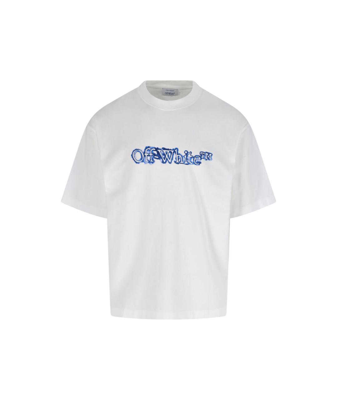 OFF-WHITE Белая хлопковая футболка, фото 1