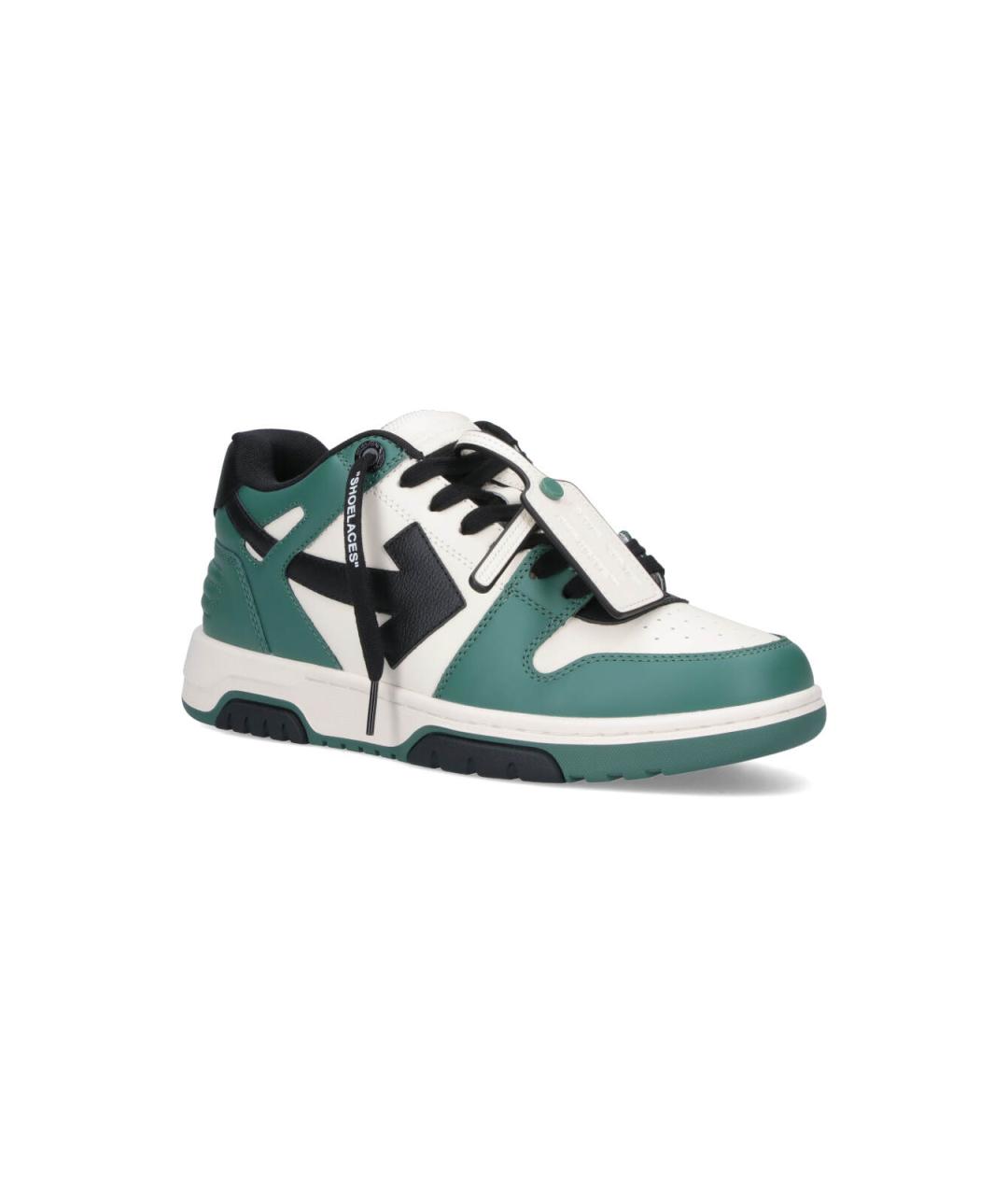 OFF-WHITE Зеленые синтетические низкие кроссовки / кеды, фото 2