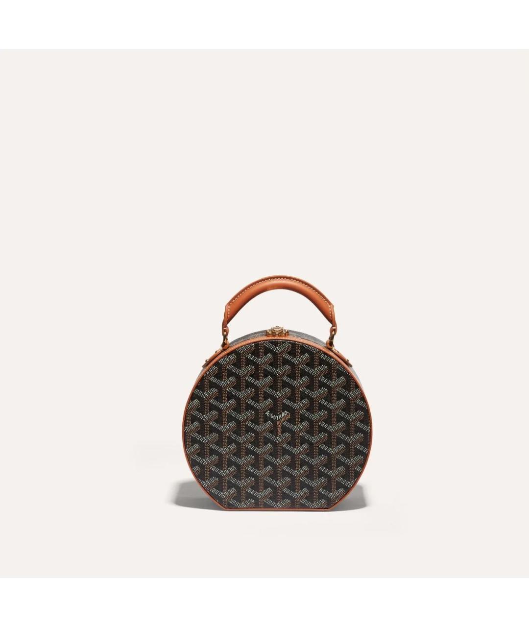 GOYARD Коричневая кожаная сумка с короткими ручками, фото 3