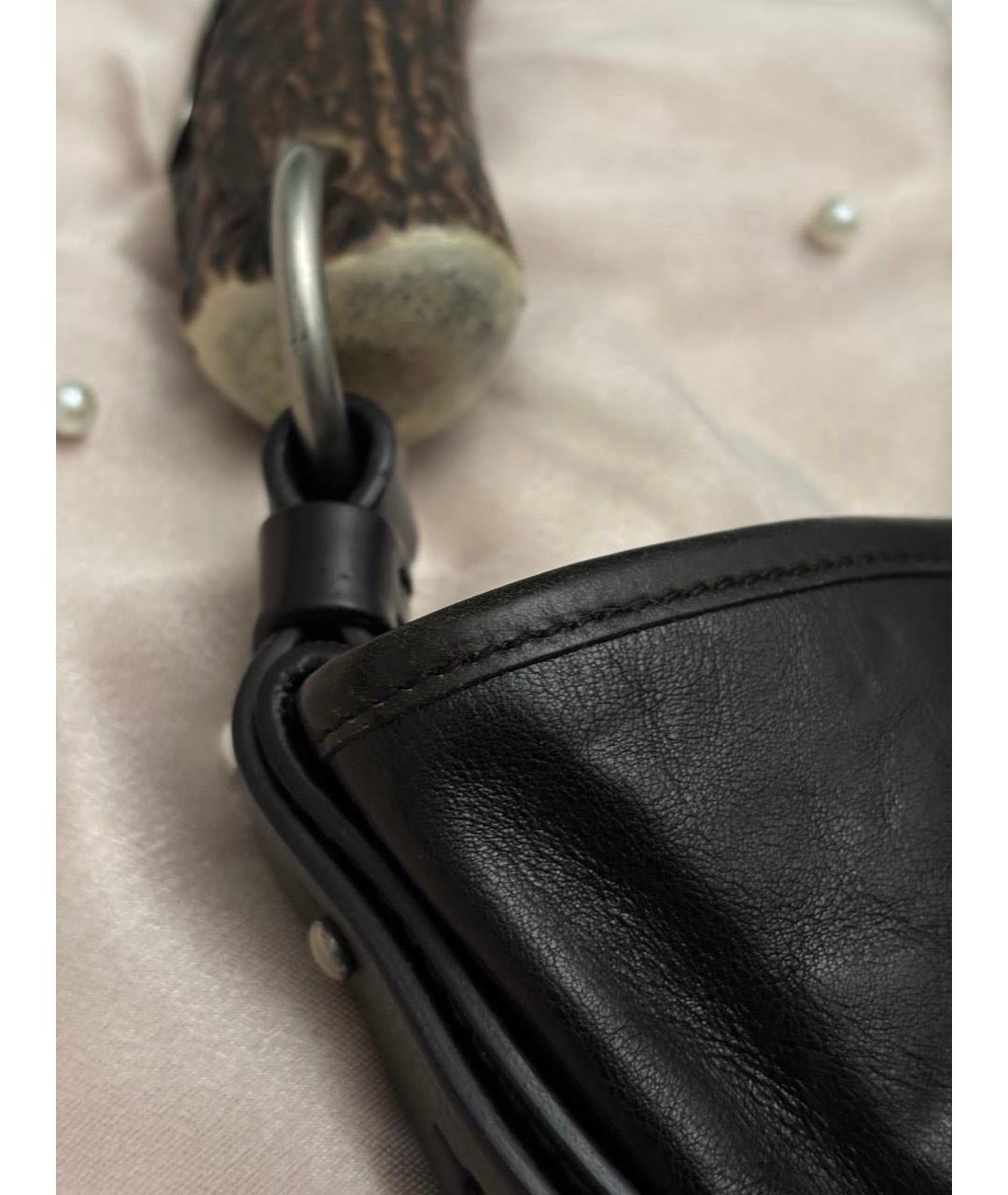 SAINT LAURENT Черная кожаная сумка с короткими ручками, фото 4