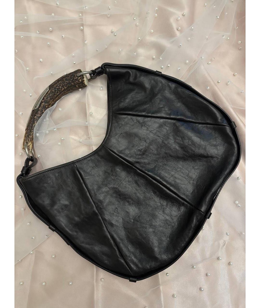 SAINT LAURENT Черная кожаная сумка с короткими ручками, фото 7