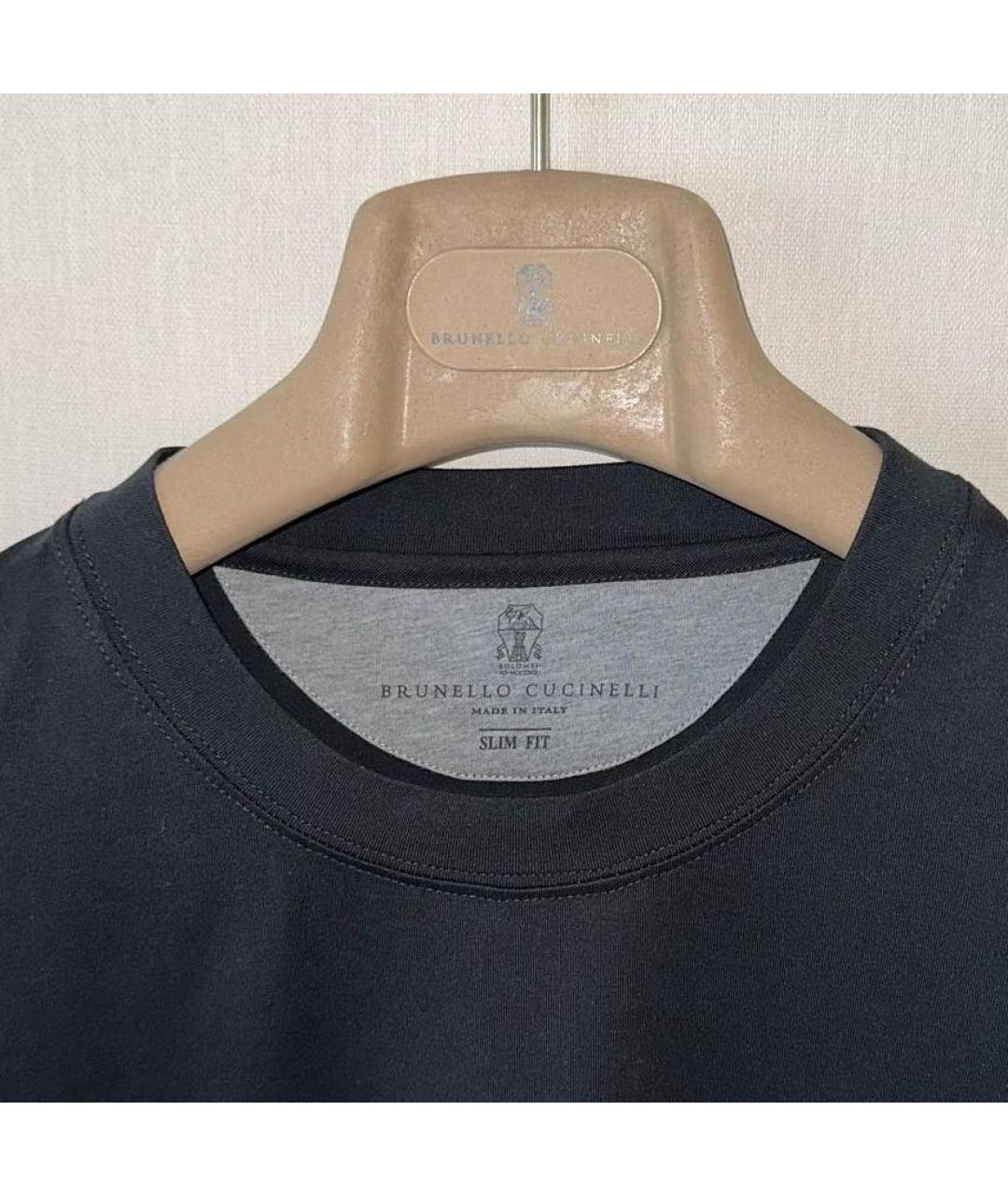 BRUNELLO CUCINELLI Черная хлопковая футболка, фото 3