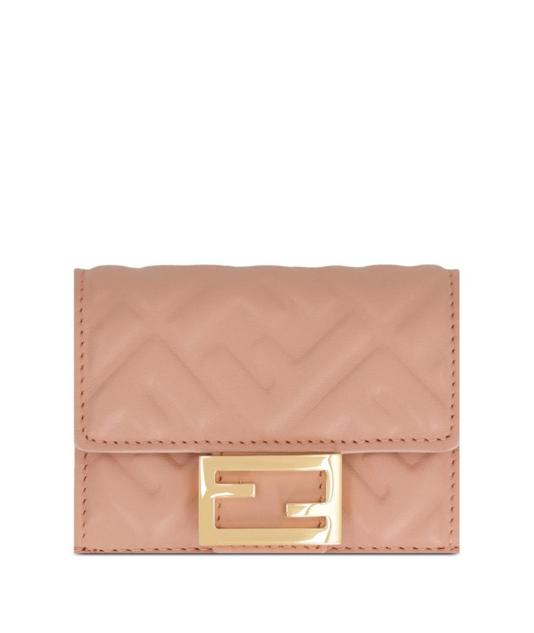 FENDI Розовый кожаный кошелек, фото 1