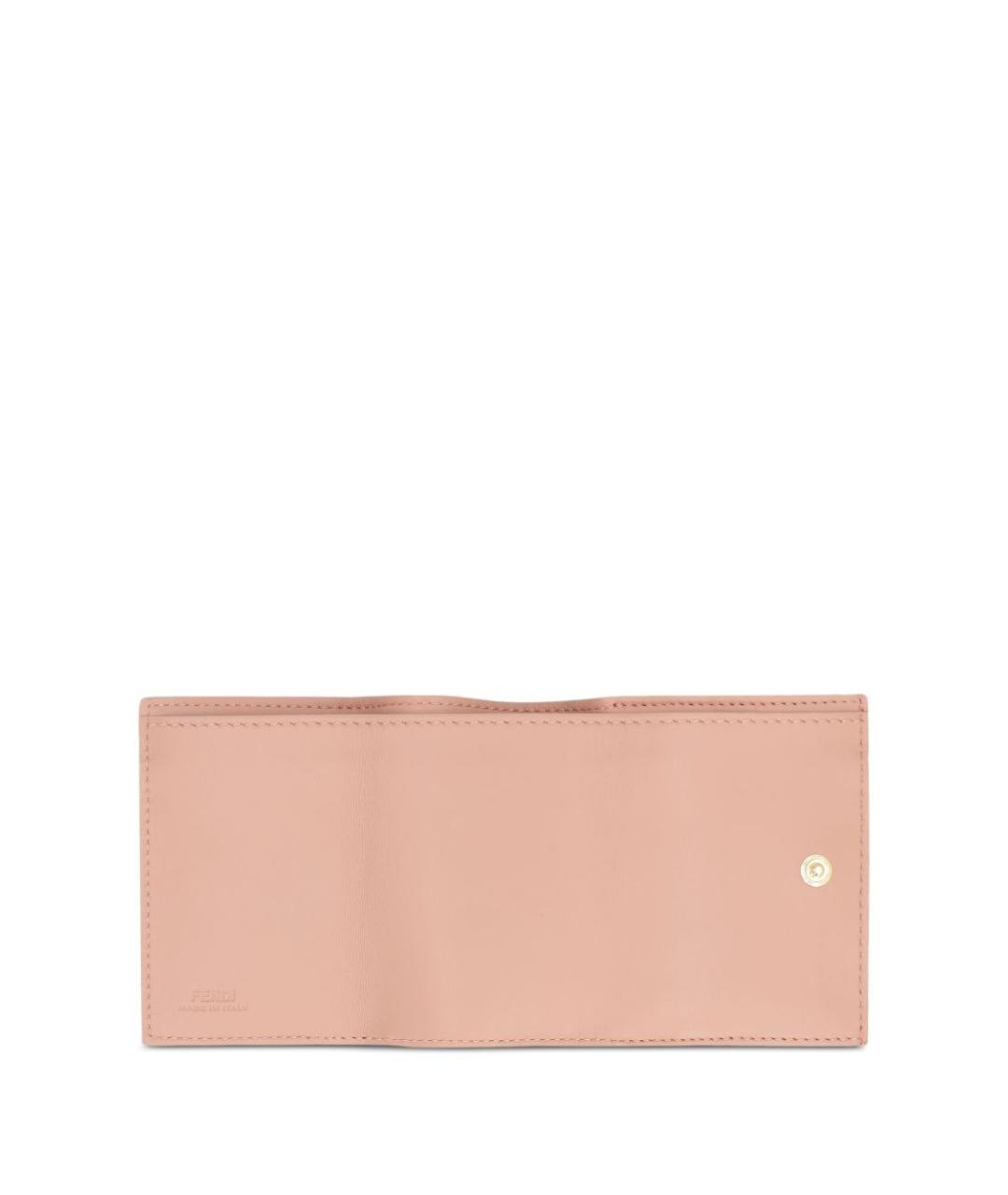 FENDI Розовый кожаный кошелек, фото 3