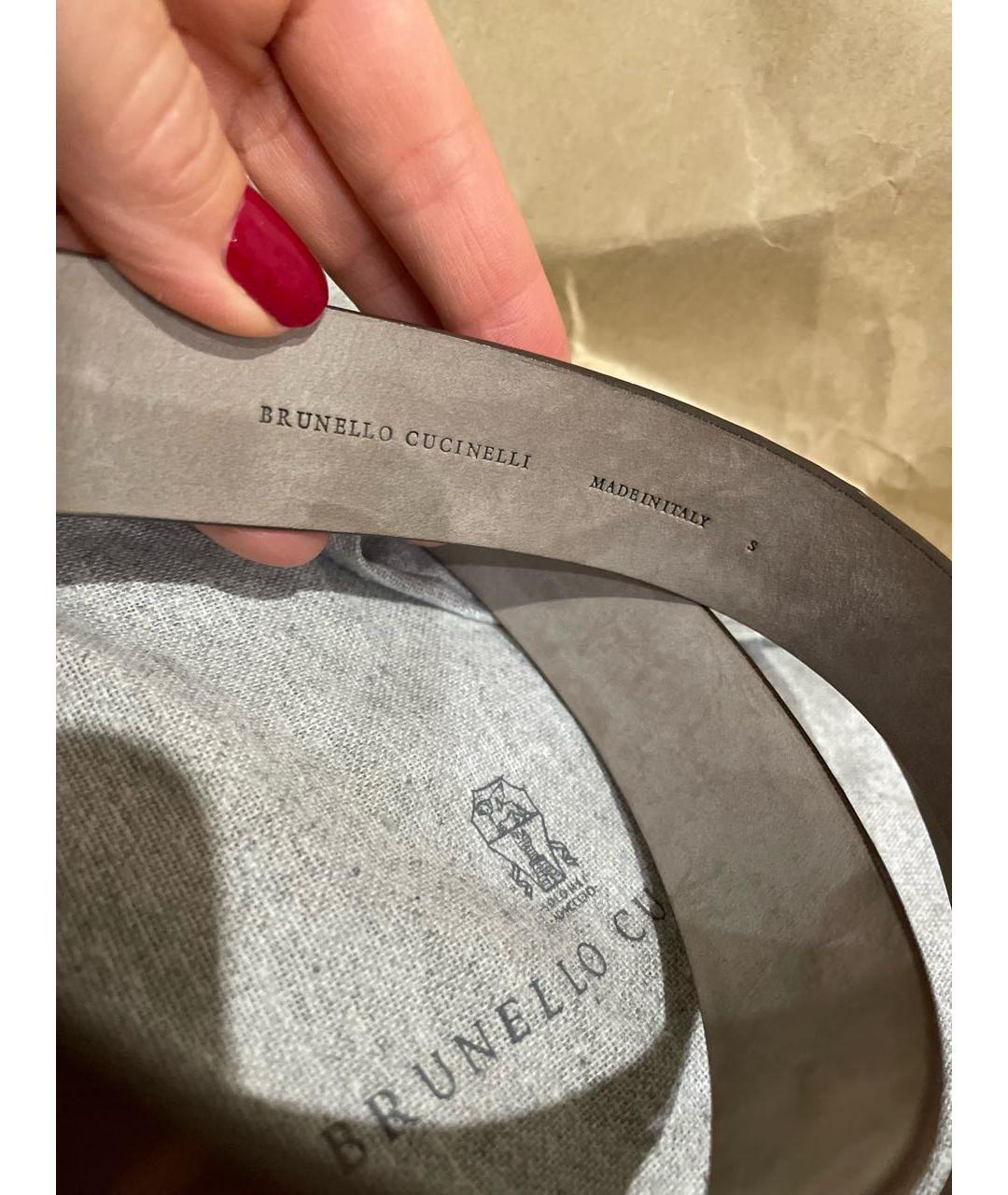 BRUNELLO CUCINELLI Коричневый ремень из экзотической кожи, фото 3