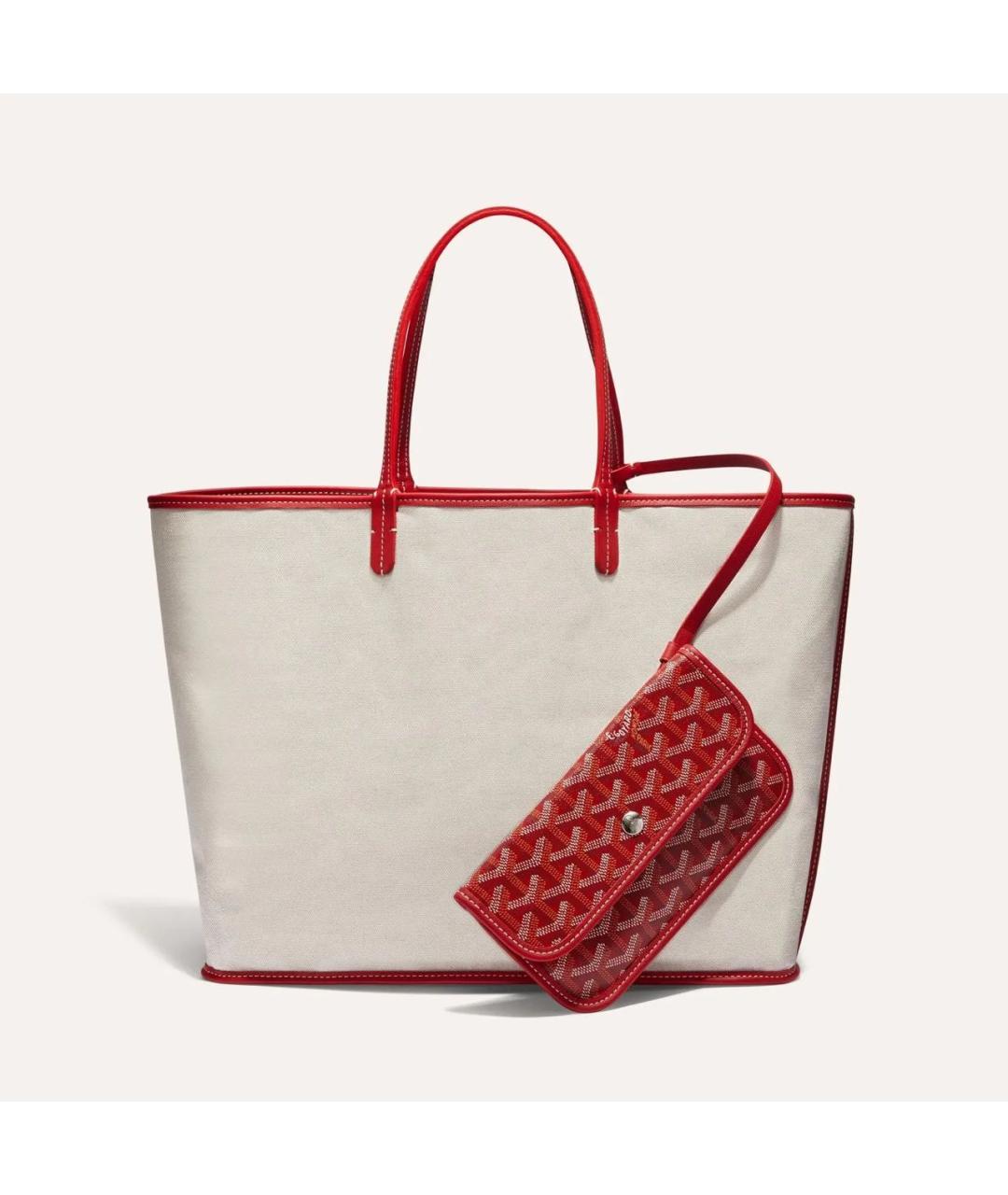 GOYARD Красная кожаная сумка тоут, фото 2